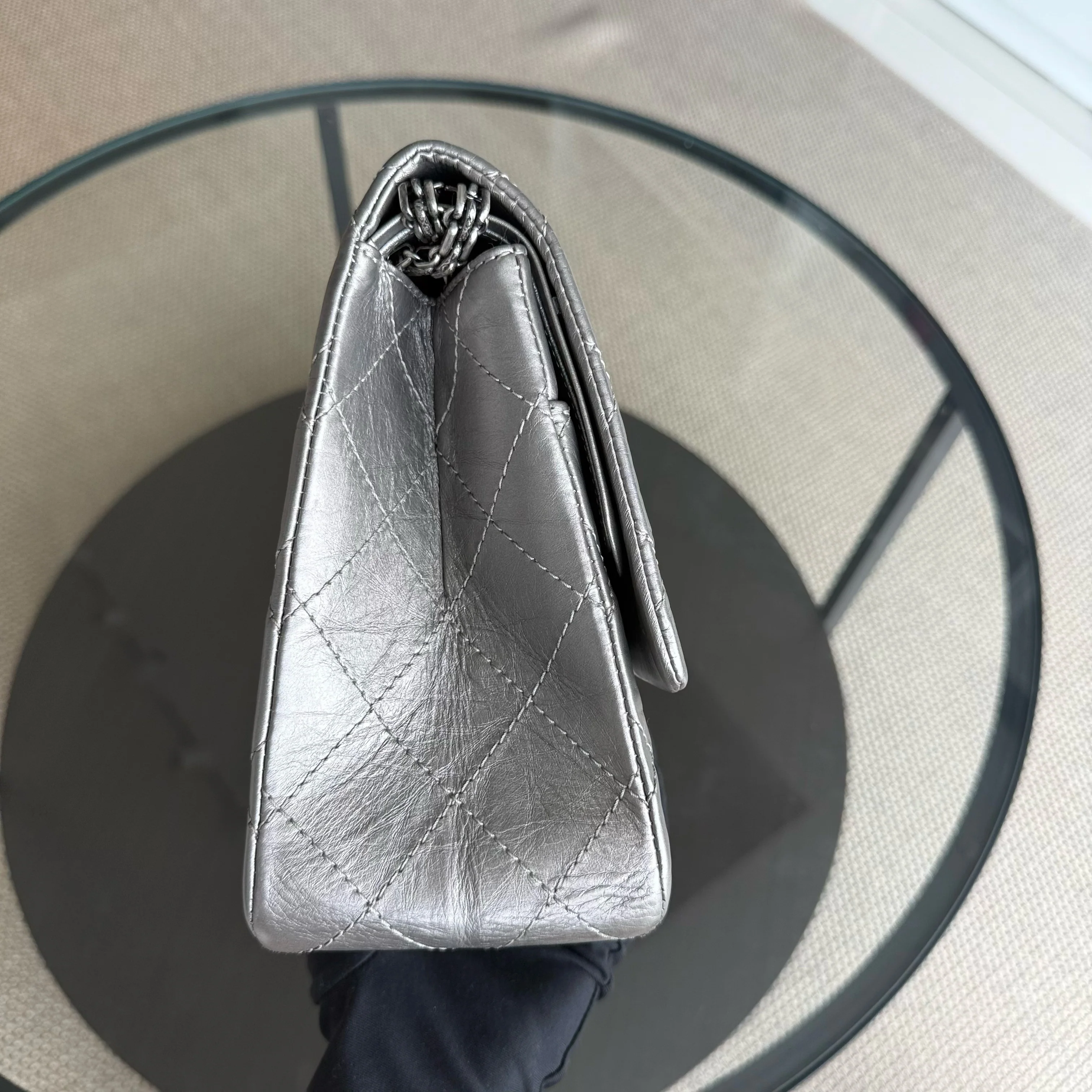 Chanel 2.55 Reissue 227 Large - Quilted Aged Calfskin Silver Ruthenium Silver Hardware Series 14