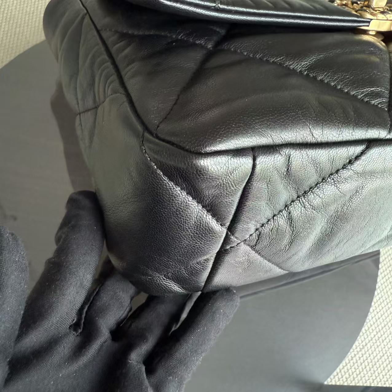 Chanel 19 Bag Medium - C19 Quilted Goatskin Black Two-Tone Gold Hardware Series 28