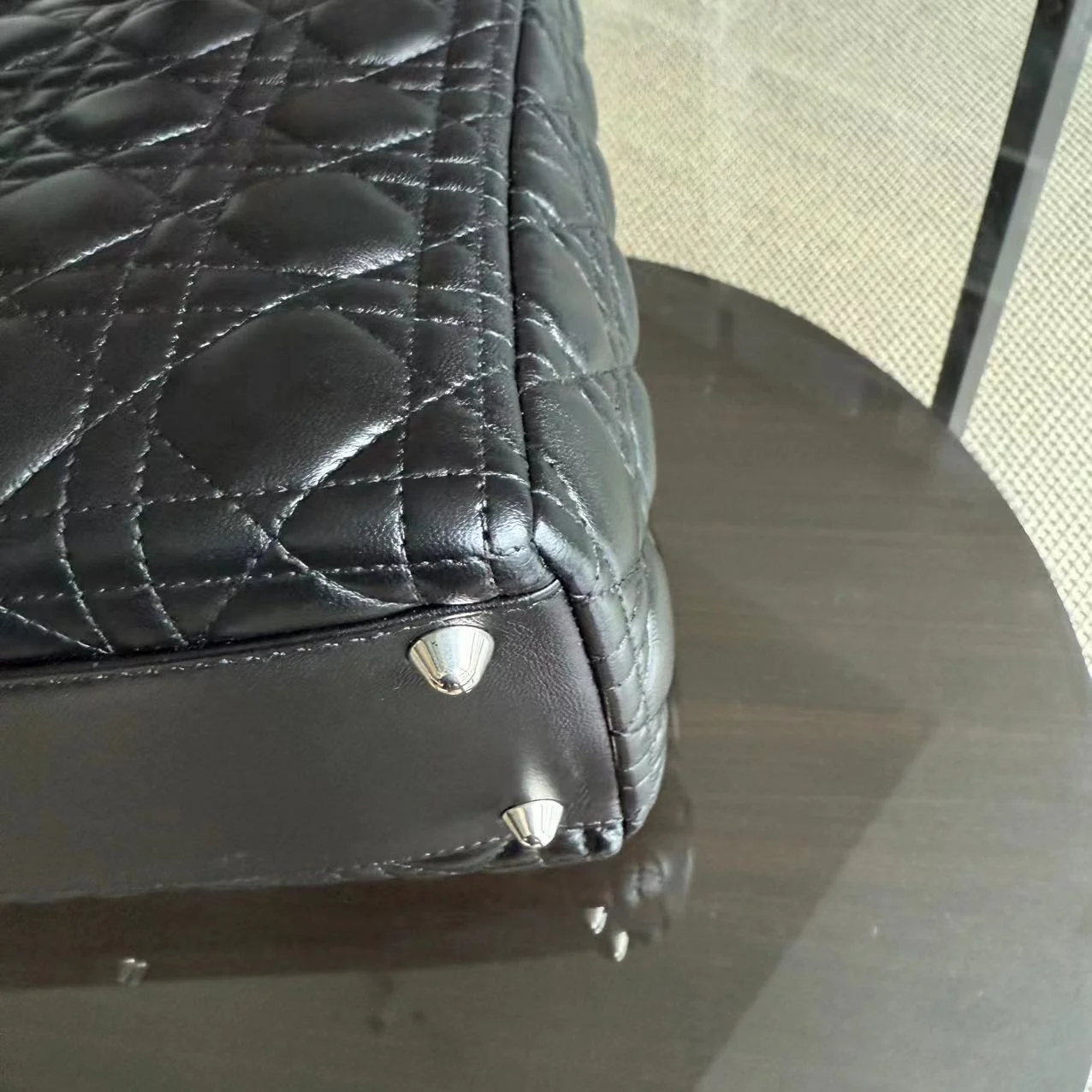 *Recolored* Dior Lady Large - Cannage Lambskin Black Silver Hardware