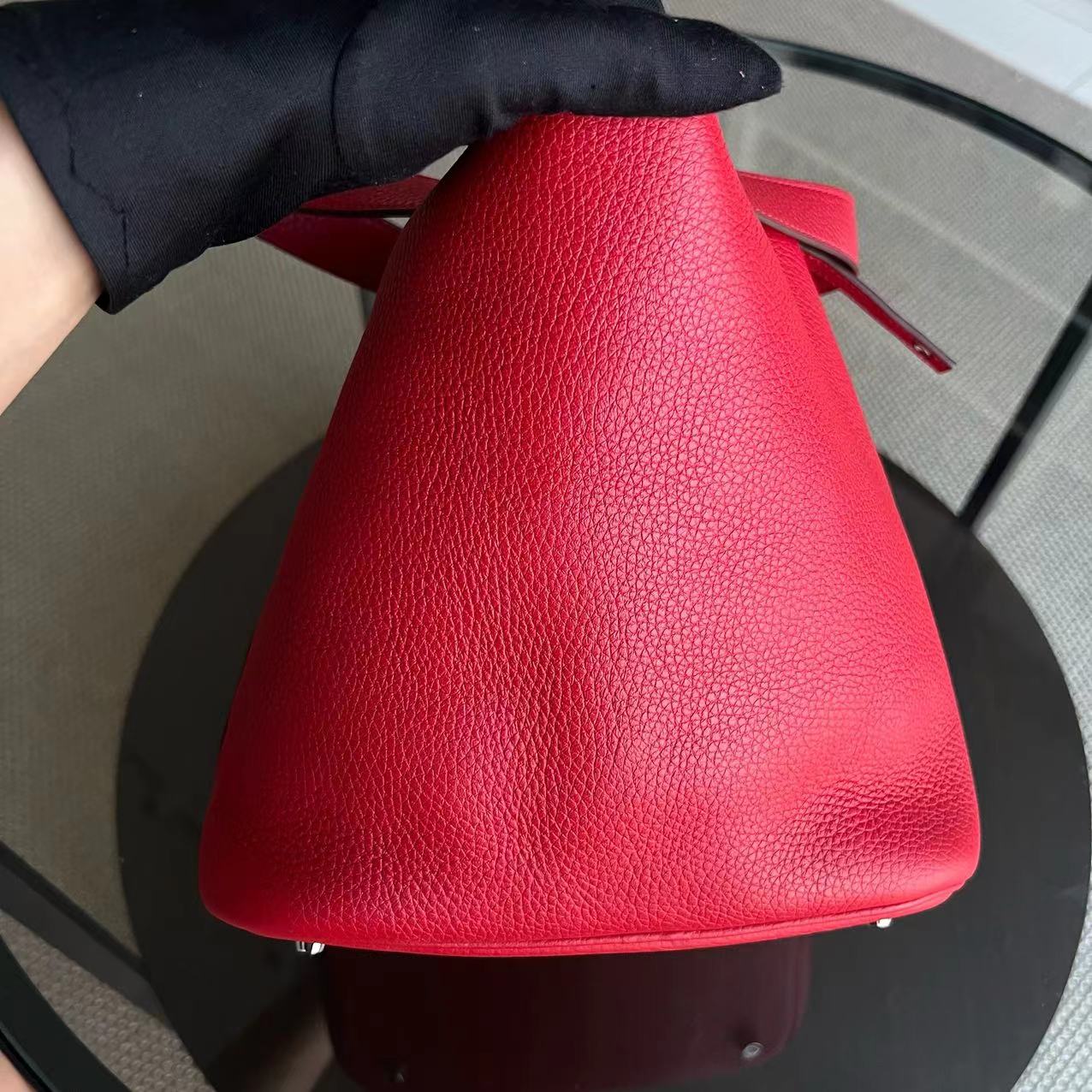 Hermes Picotin 22 - Clemence Red Silver Hardware