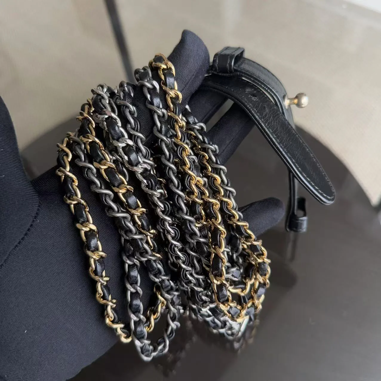 Chanel Gabrielle Small - Quilted Calfskin Black Two-tone Gold Hardware Series 24