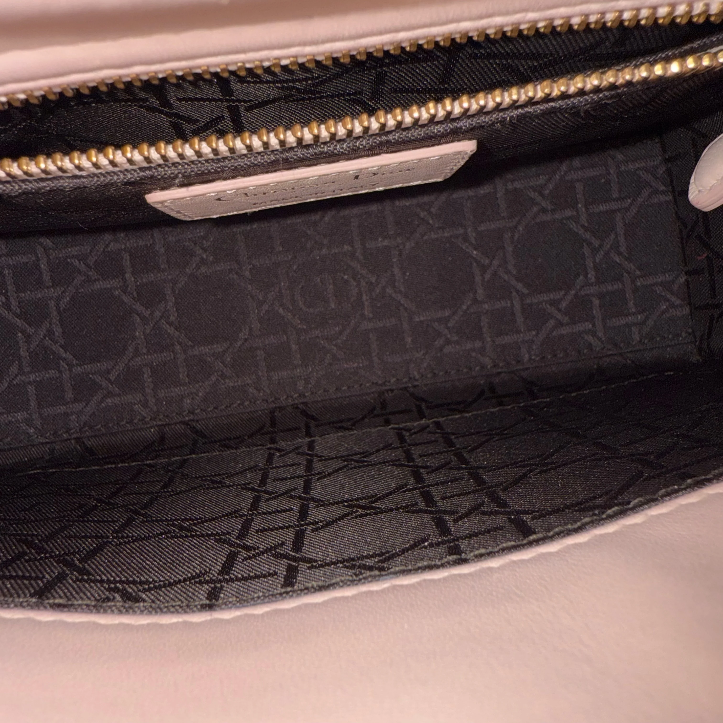 Dior Lady Small Flap - Cannage Lambskin Light Sakura Pink Gold Hardware NO STRAP