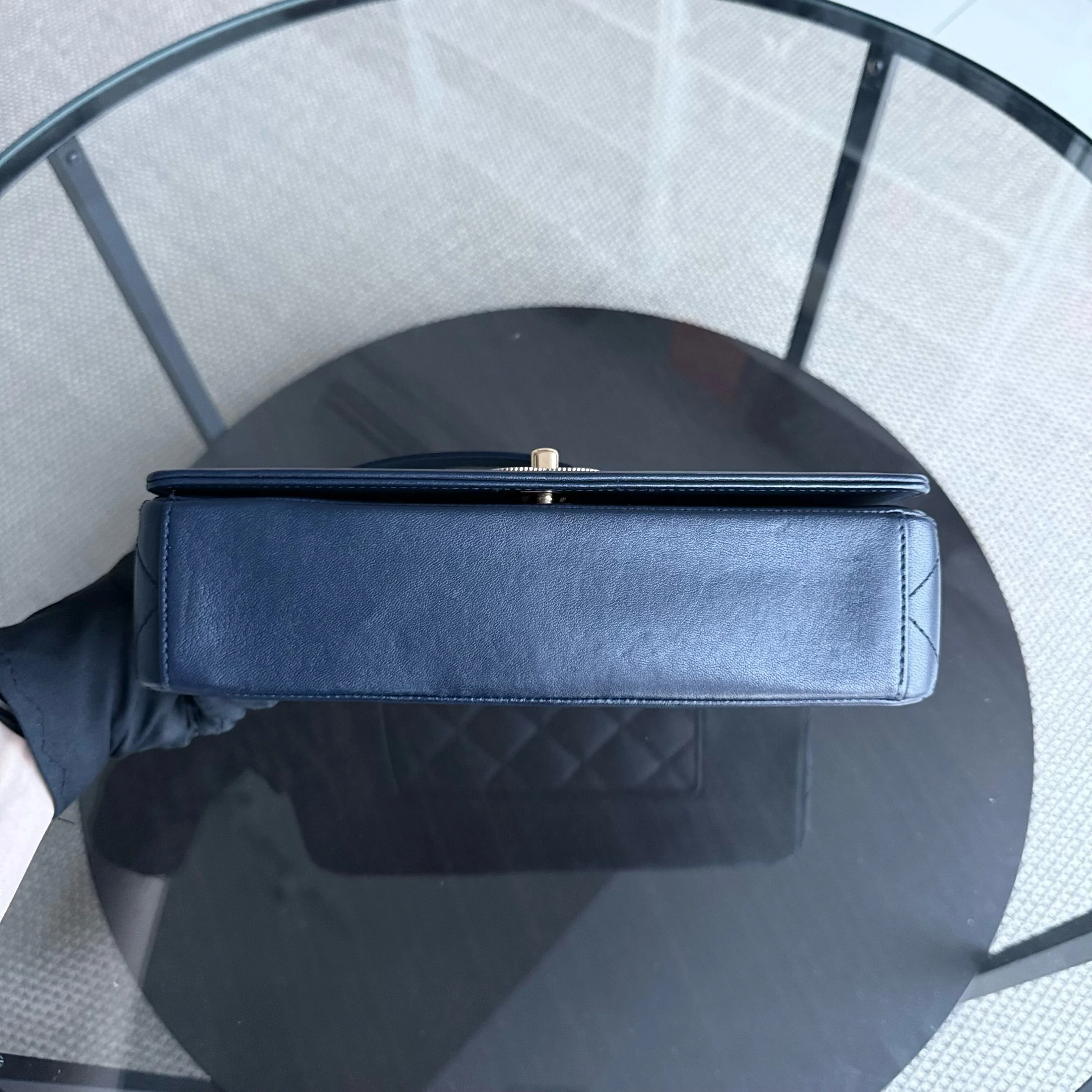 Chanel Mademoiselle Seasonal Flap - Cannage Calfskin Blue Gold Hardware Series 21