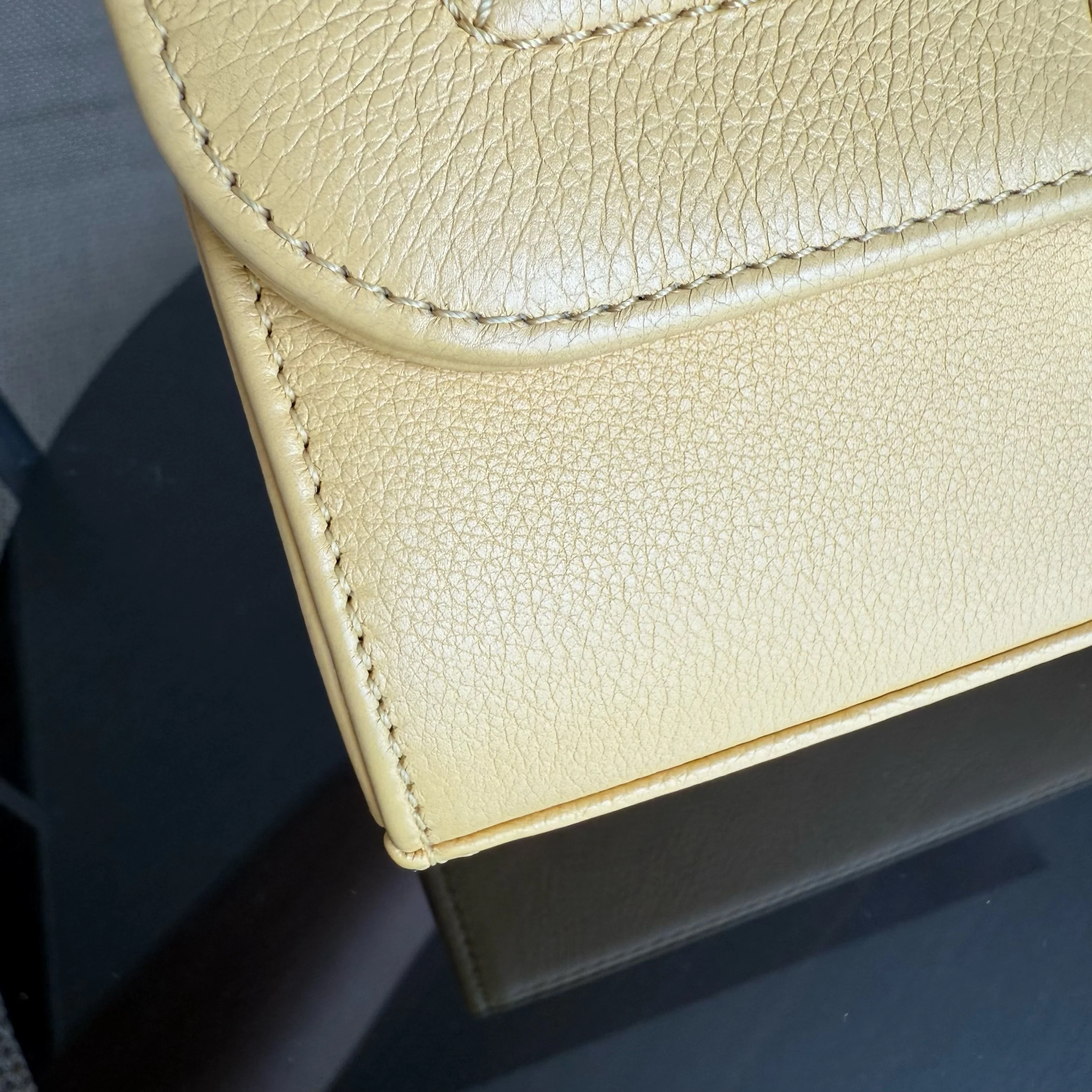 Chanel Label Click Small - Quilted Grained Calfskin Yellow Gold Hardware Series 23