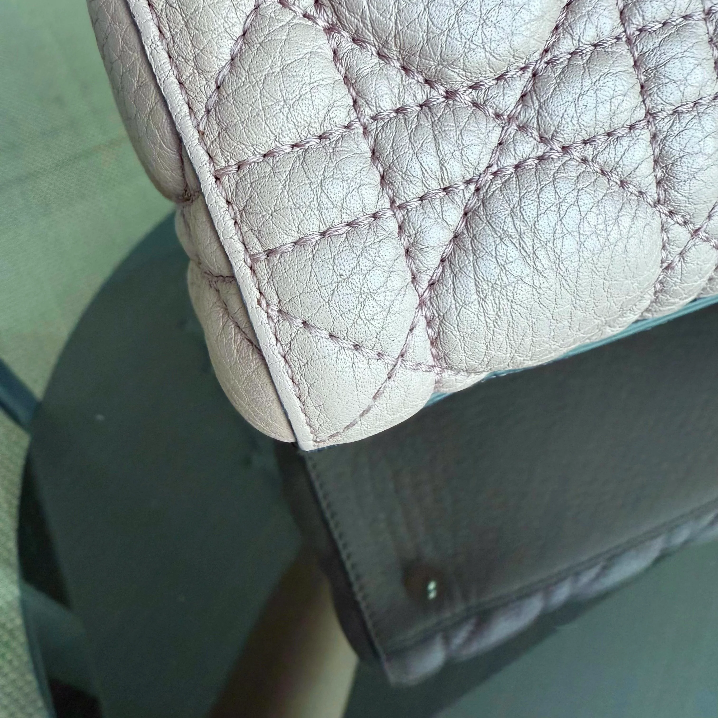 Dior Lady Medium Flap - Cannage Grained Calfskin Blush Nude Pink Gold Hardware