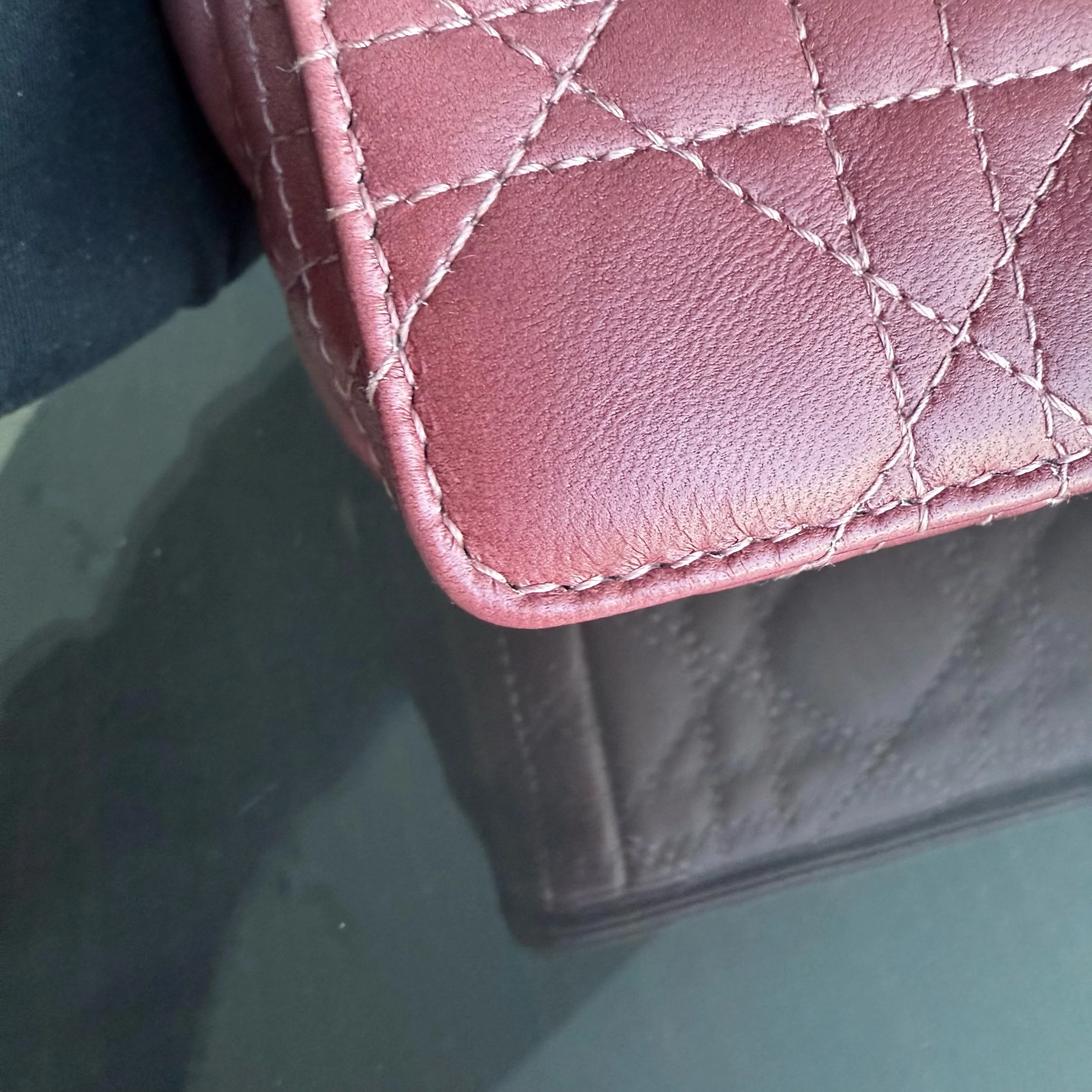 Dior Caro Small - Cannage Calfskin Bicolor Pink Gold Hardware 20CM