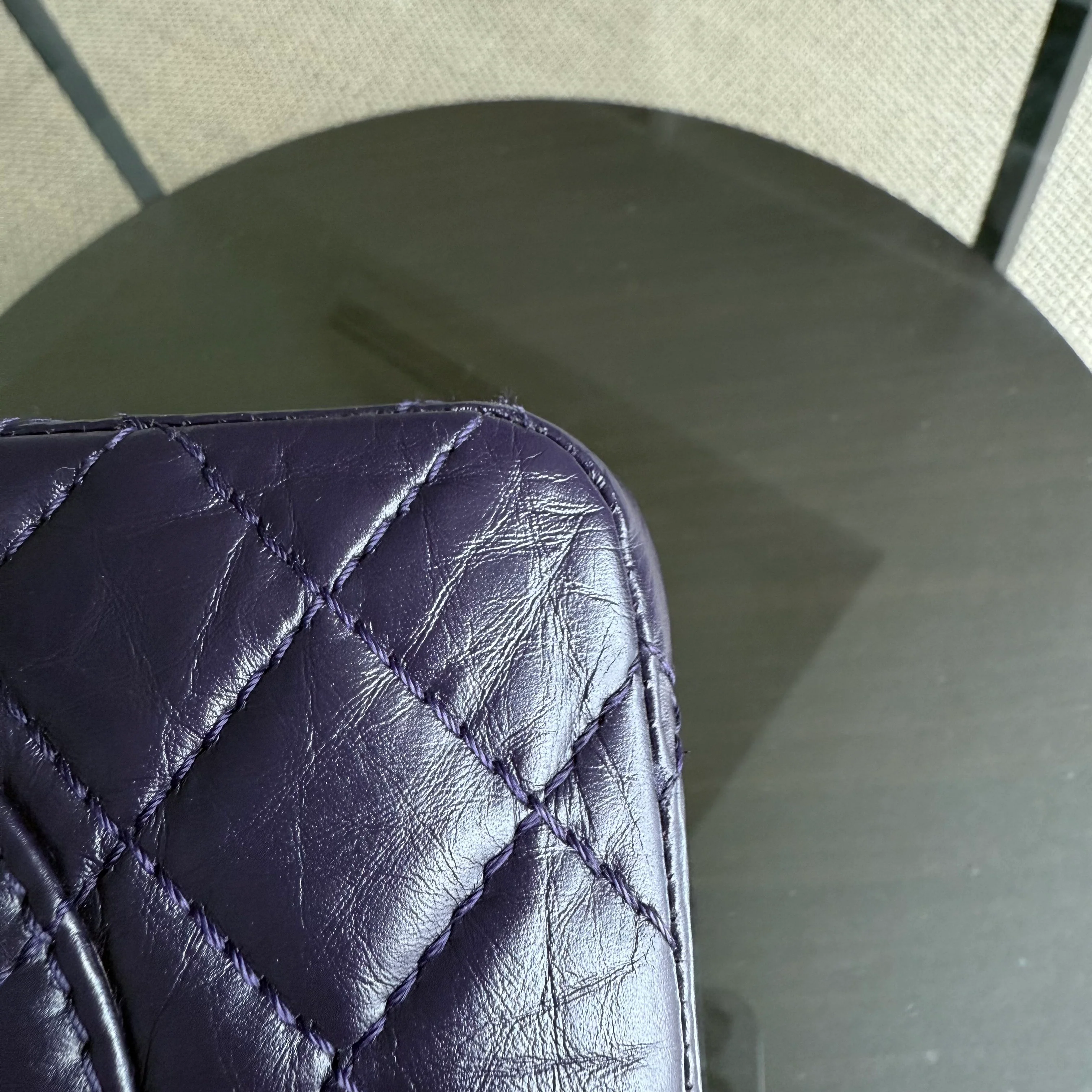 Chanel 2.55 Reissue 225 - Quilted Aged Calfskin Dark Violet Purple Aged Silver Hardware Series 17