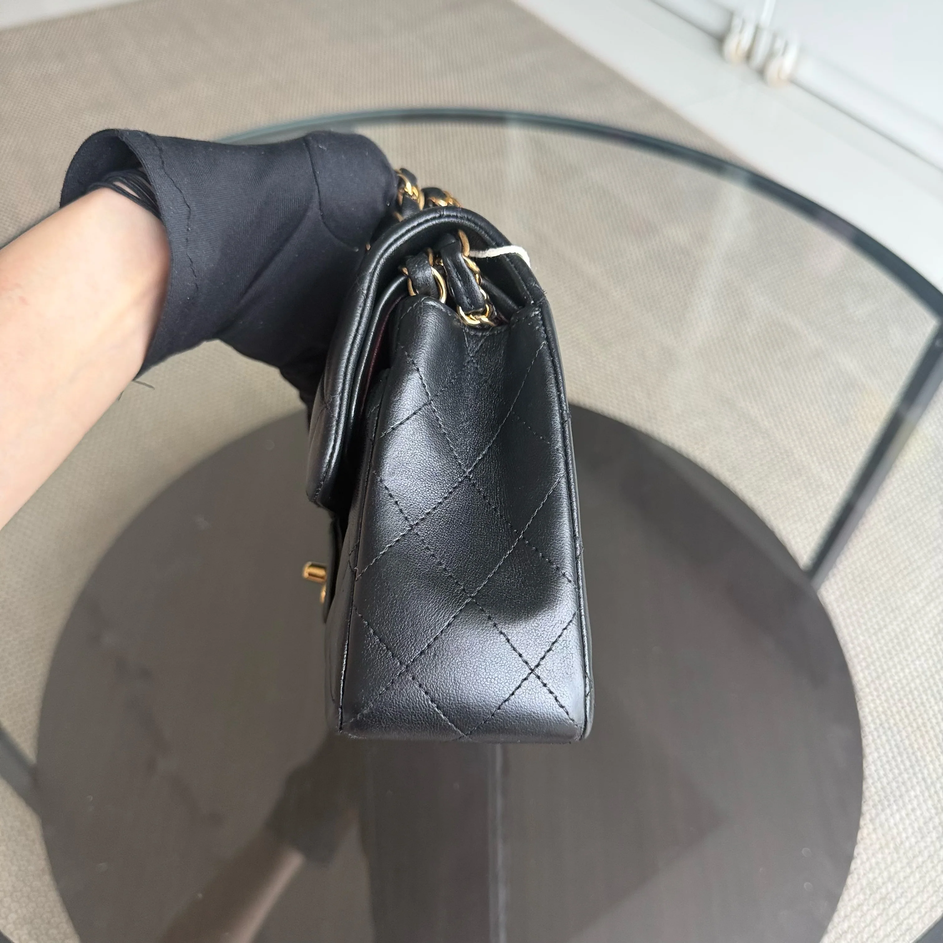 Chanel Classic Flap Small - Quilted Lambskin 23CM Black Gold Hardware Series 29