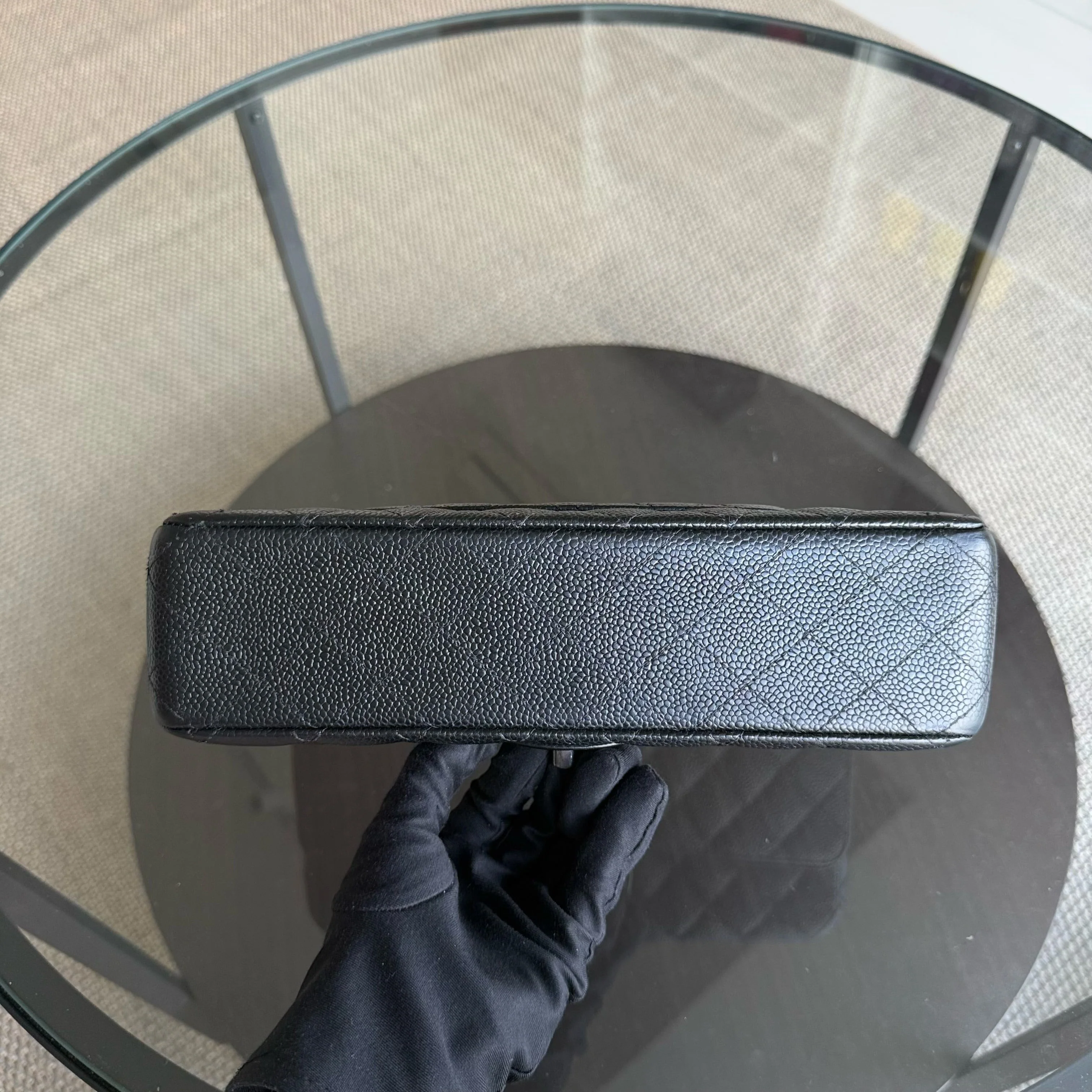 Chanel Classic Flap Medium - Caviar 25CM Quilted Black Silver Hardware Series 15