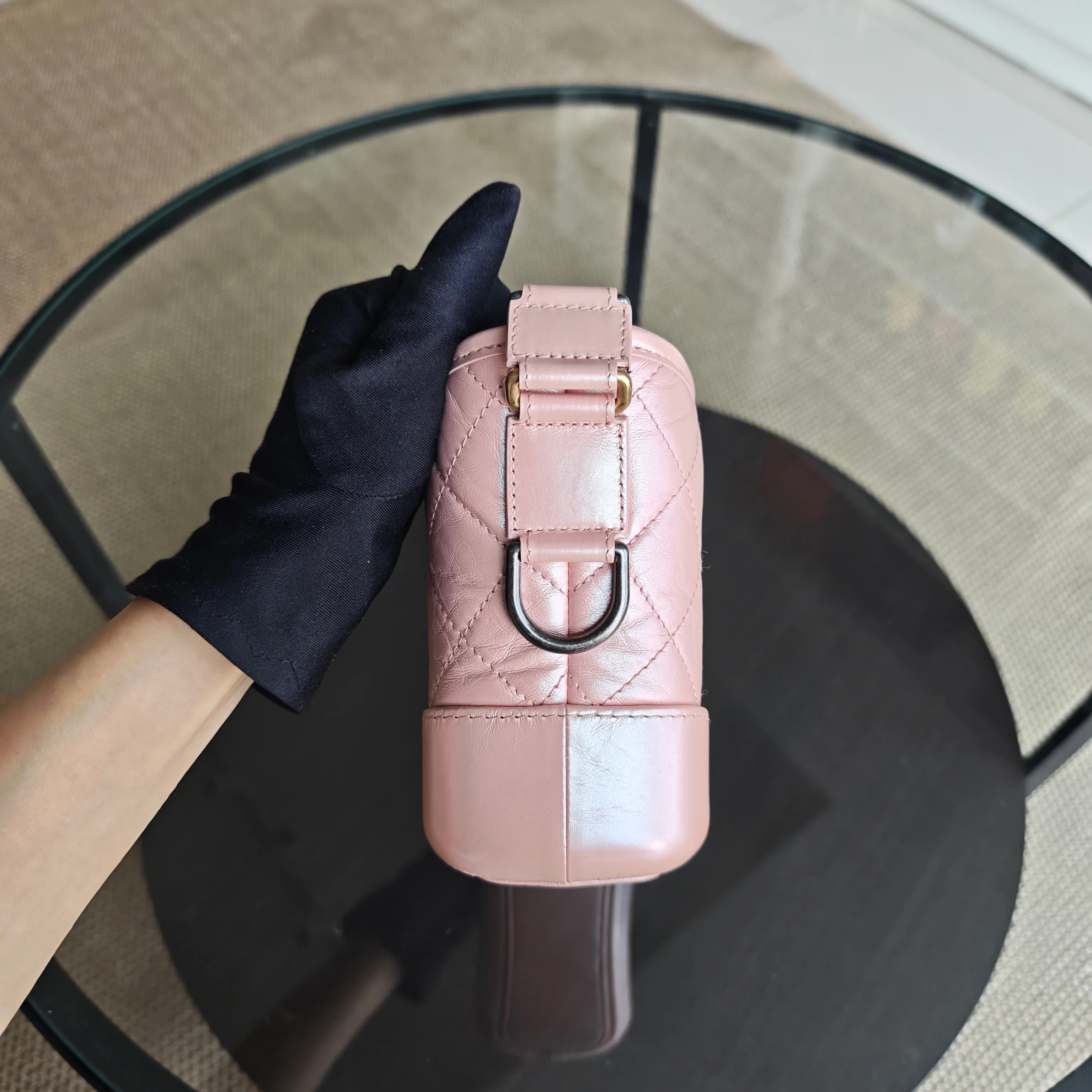 Chanel Gabrielle Small - Quilted Irridescent Pink Calfskin Gold Hardware Series 27