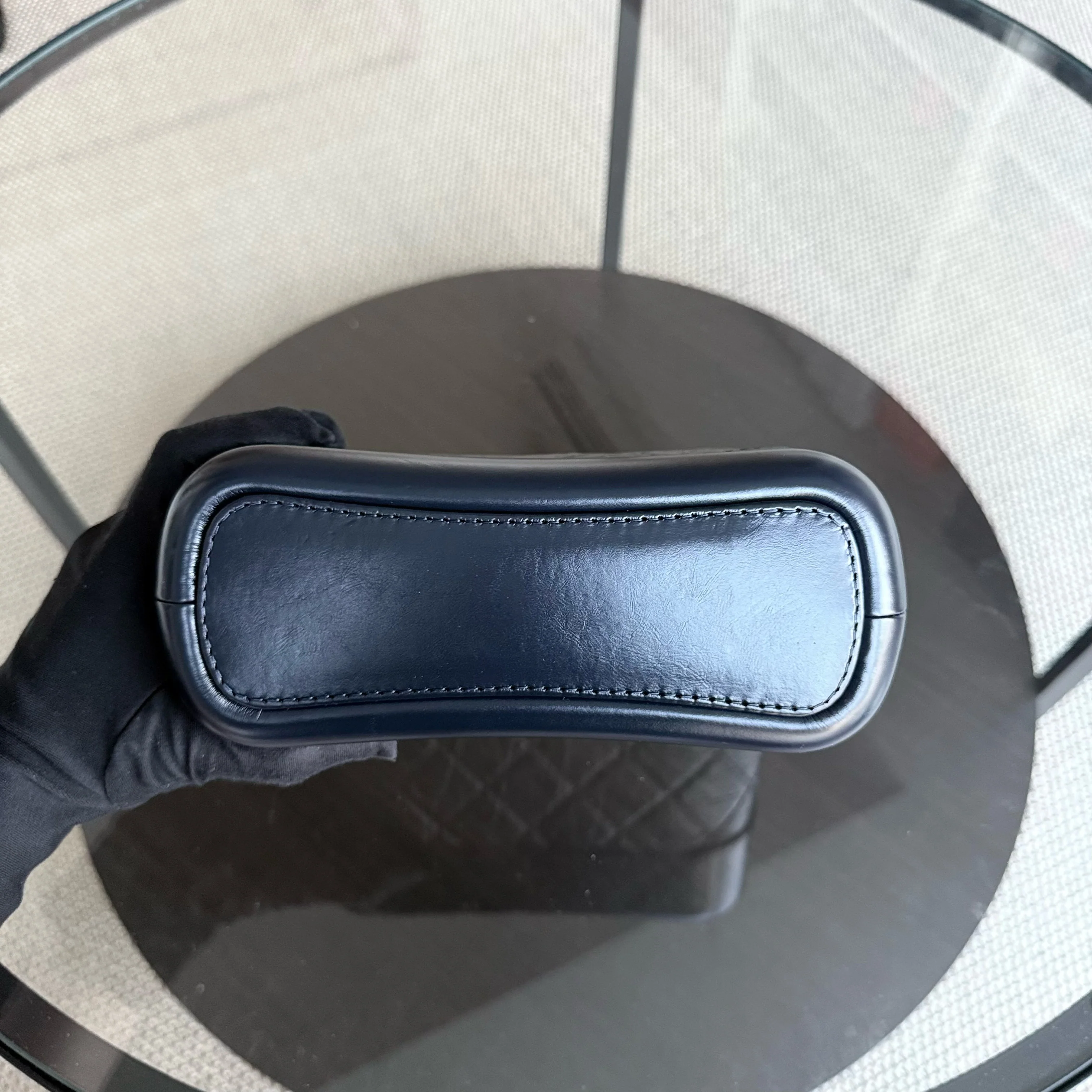 Chanel Gabrielle Small - Quilted Calfskin Dark Navy Blue Two-tone Gold Hardware Series 26