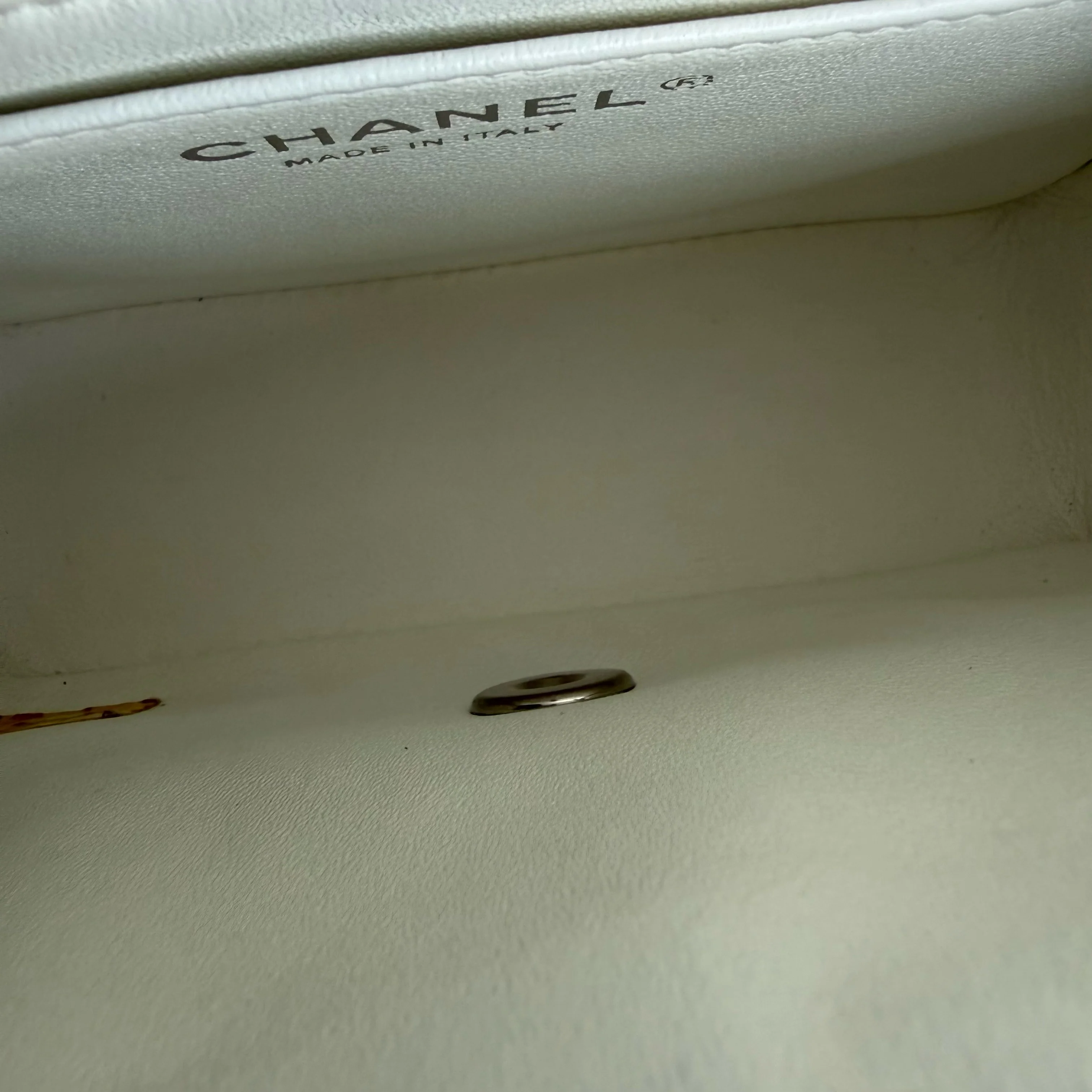 Chanel Classic Flap Mini Square - Caviar Quilted White Silver Hardware Series 18