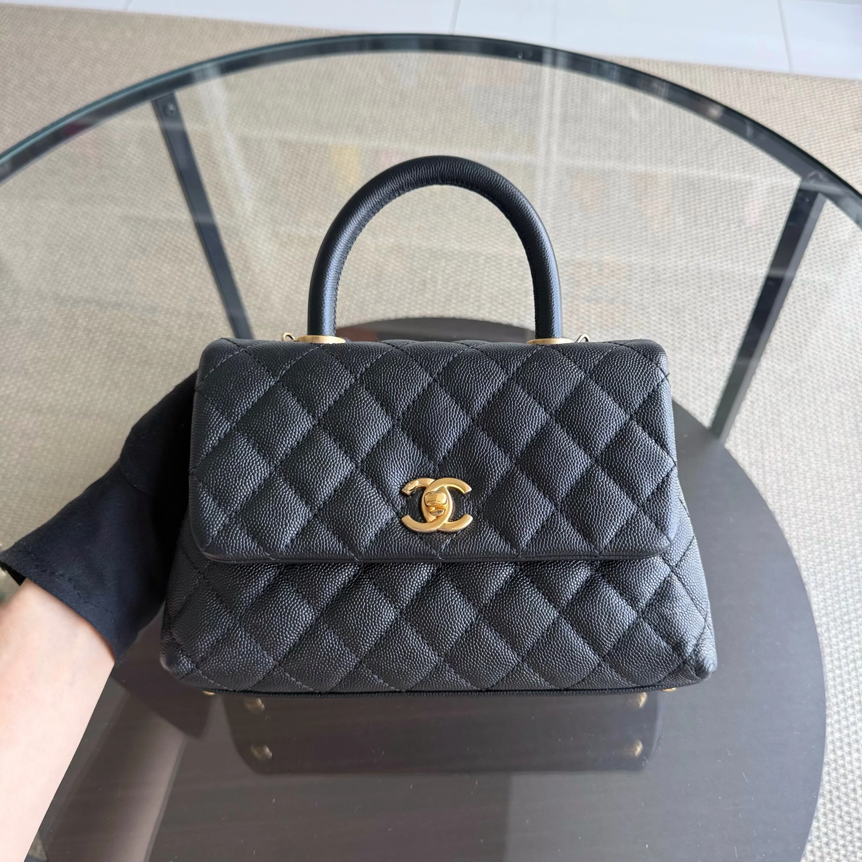 Chanel Coco Handle Small - Caviar Quilted Black Gold Hardware Series 24