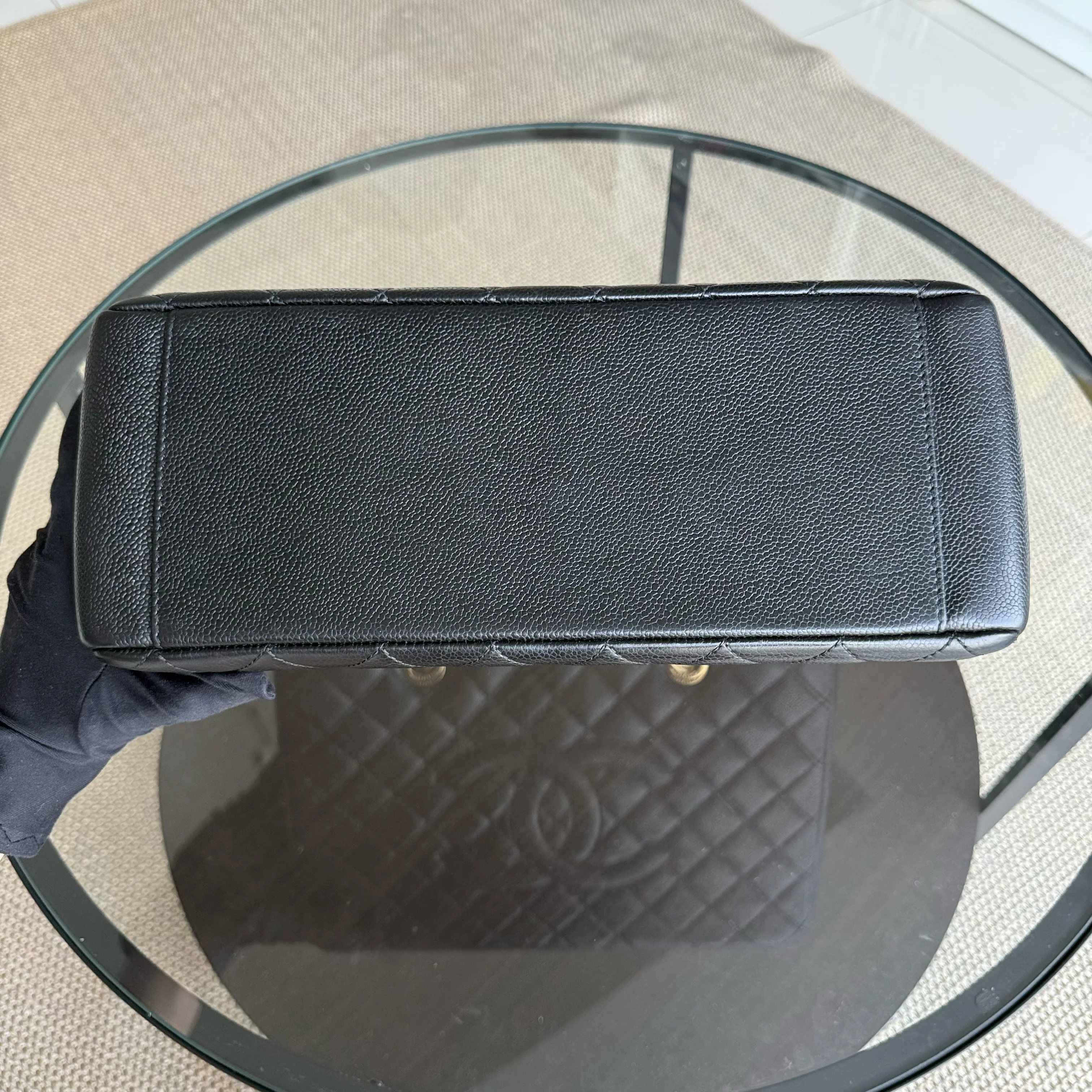 Chanel GST Grand Shopping Tote - Caviar Quilted Grained Calfskin Black Gold Hardware