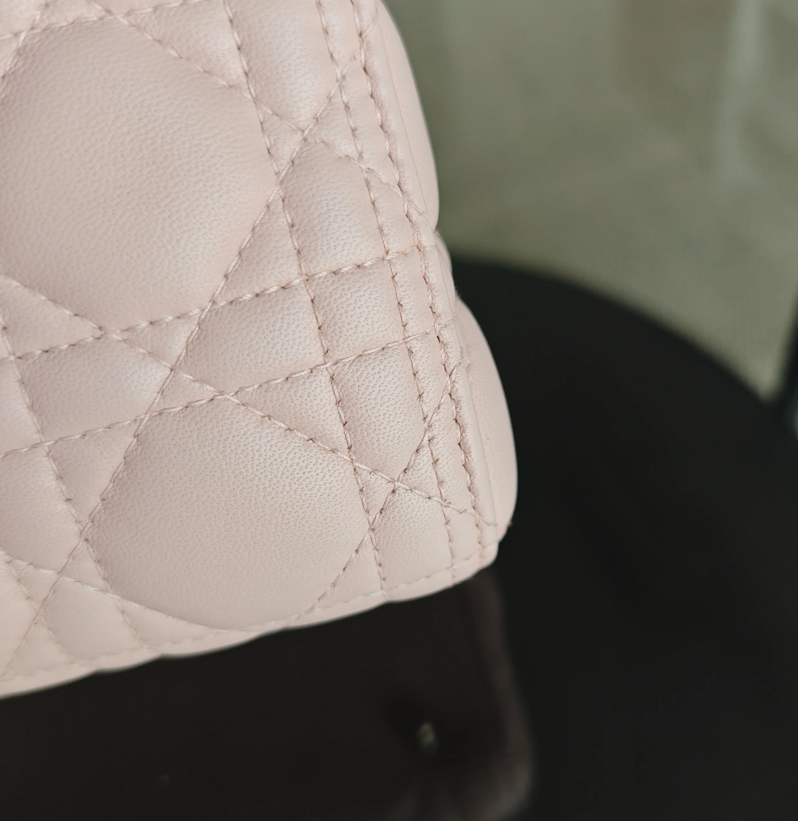 Dior Lady Large - Cannage Lambskin Light Pink Gold Hardware