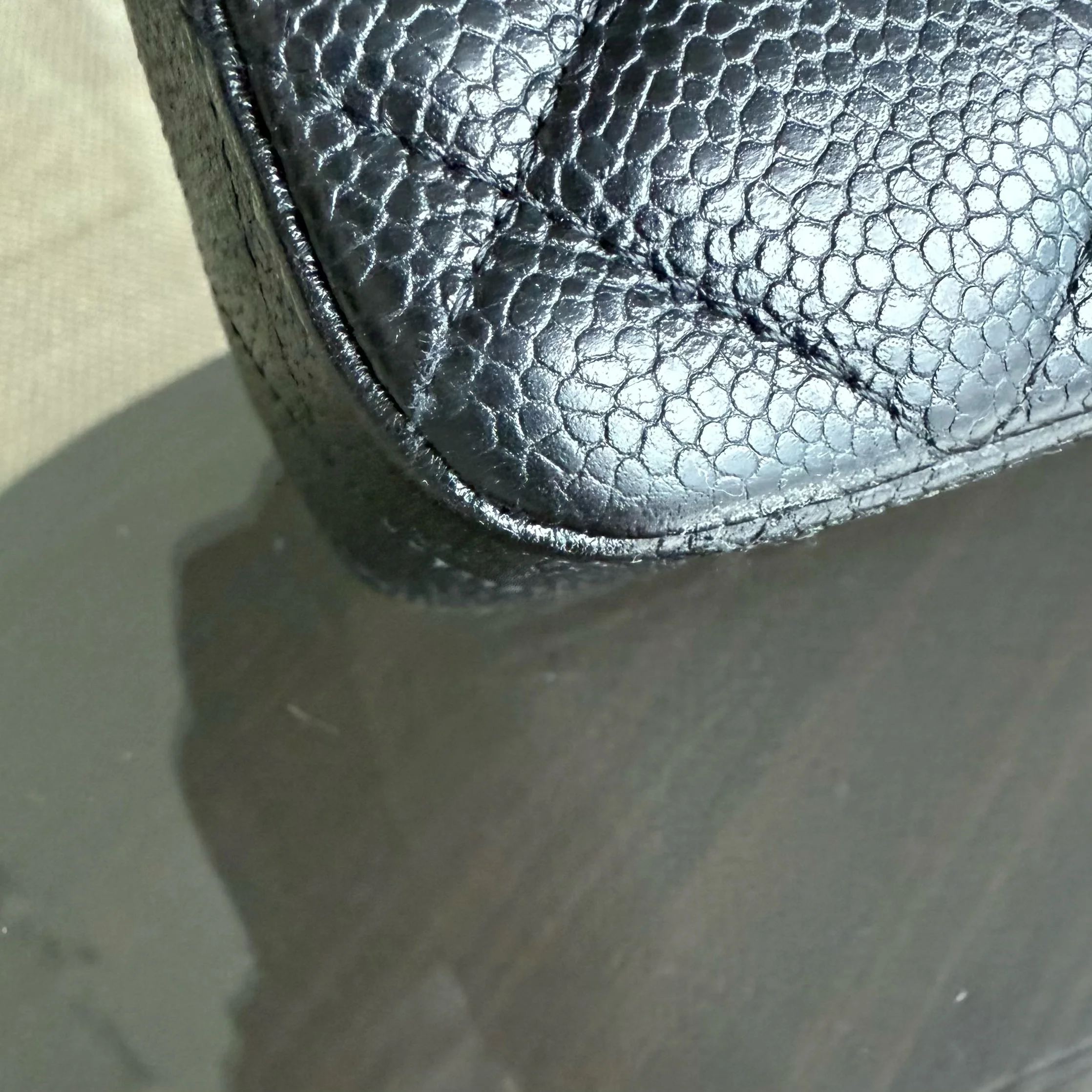 Chanel Caviar Jumbo Classic Flap Quilted Grained Calfskin Black Silver Hardware Series 13