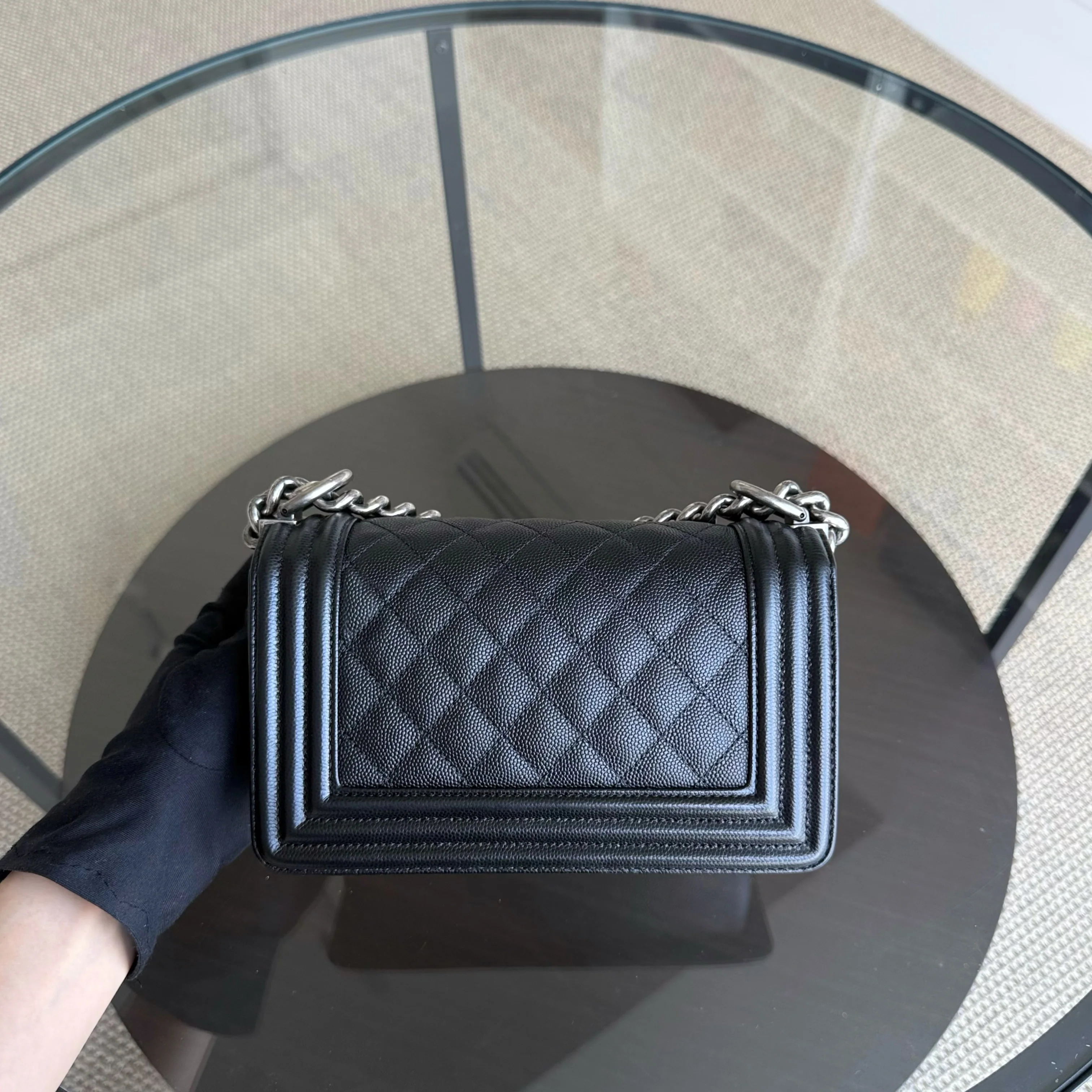 Chanel Boy Small - Caviar Quilted Grained Calfskin Black Ruthenium Silver Hardware