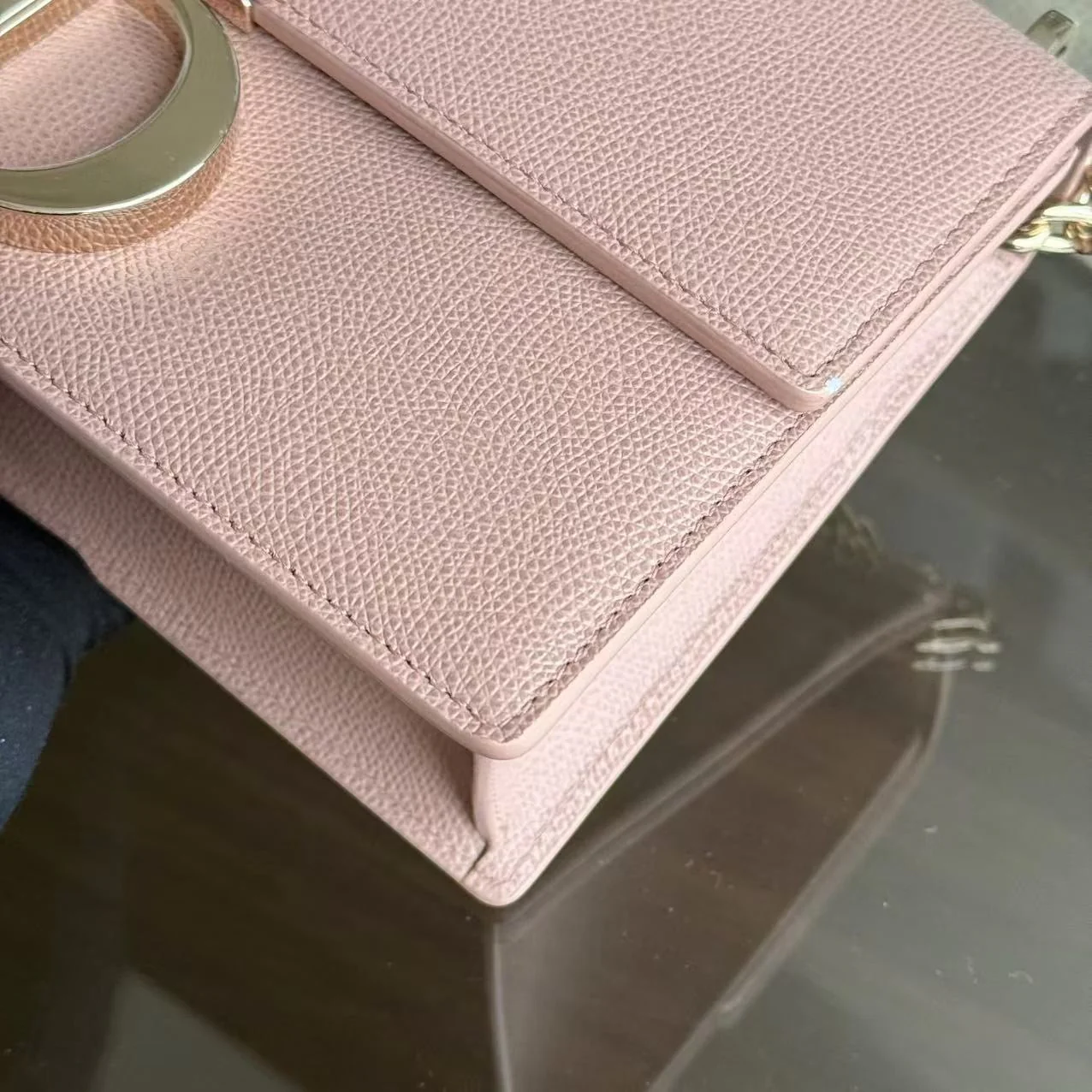 Dior 30 Montaigne Chain Bag - Caviar Grained Calfskin Nude Pink Gold Hardware