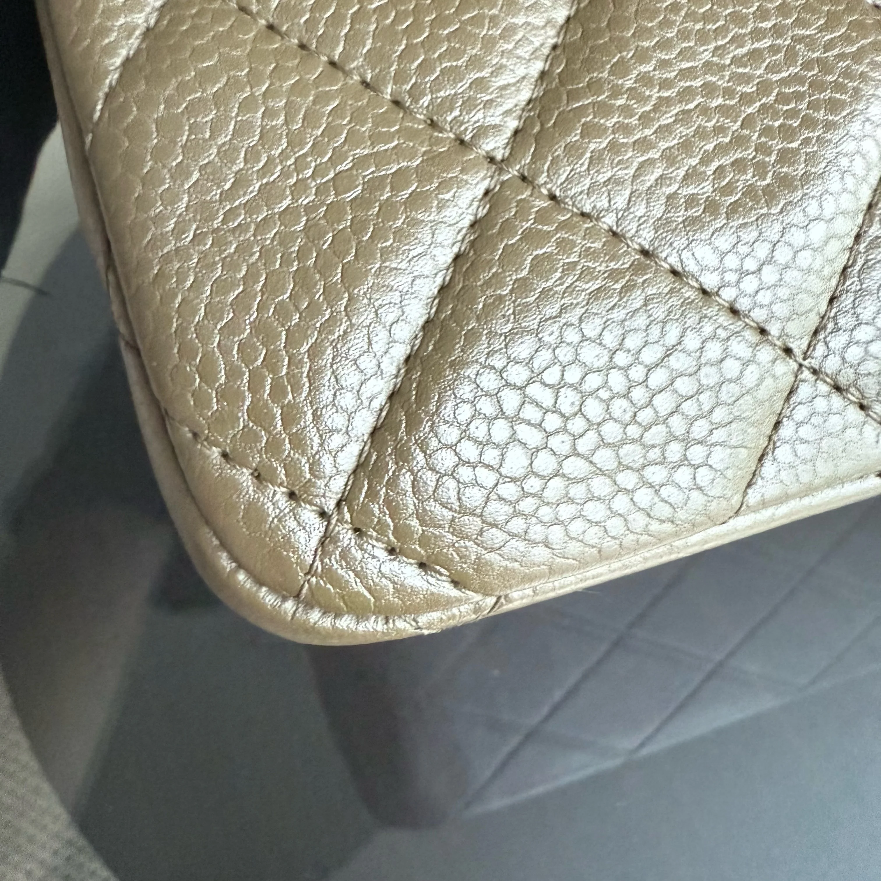 Chanel Classic Flap Jumbo - Caviar Quilted Double Flap Olive Green Silver Hardware Series 16