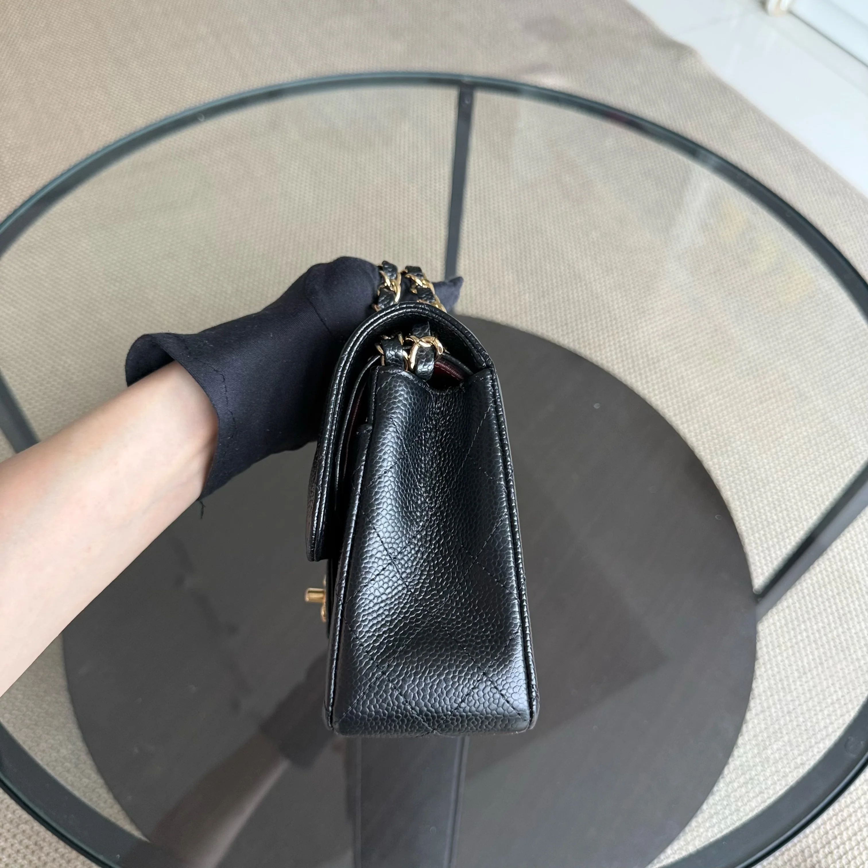 Chanel Classic Flap Small - Caviar 23CM Quilted Black Gold Hardware Series 19