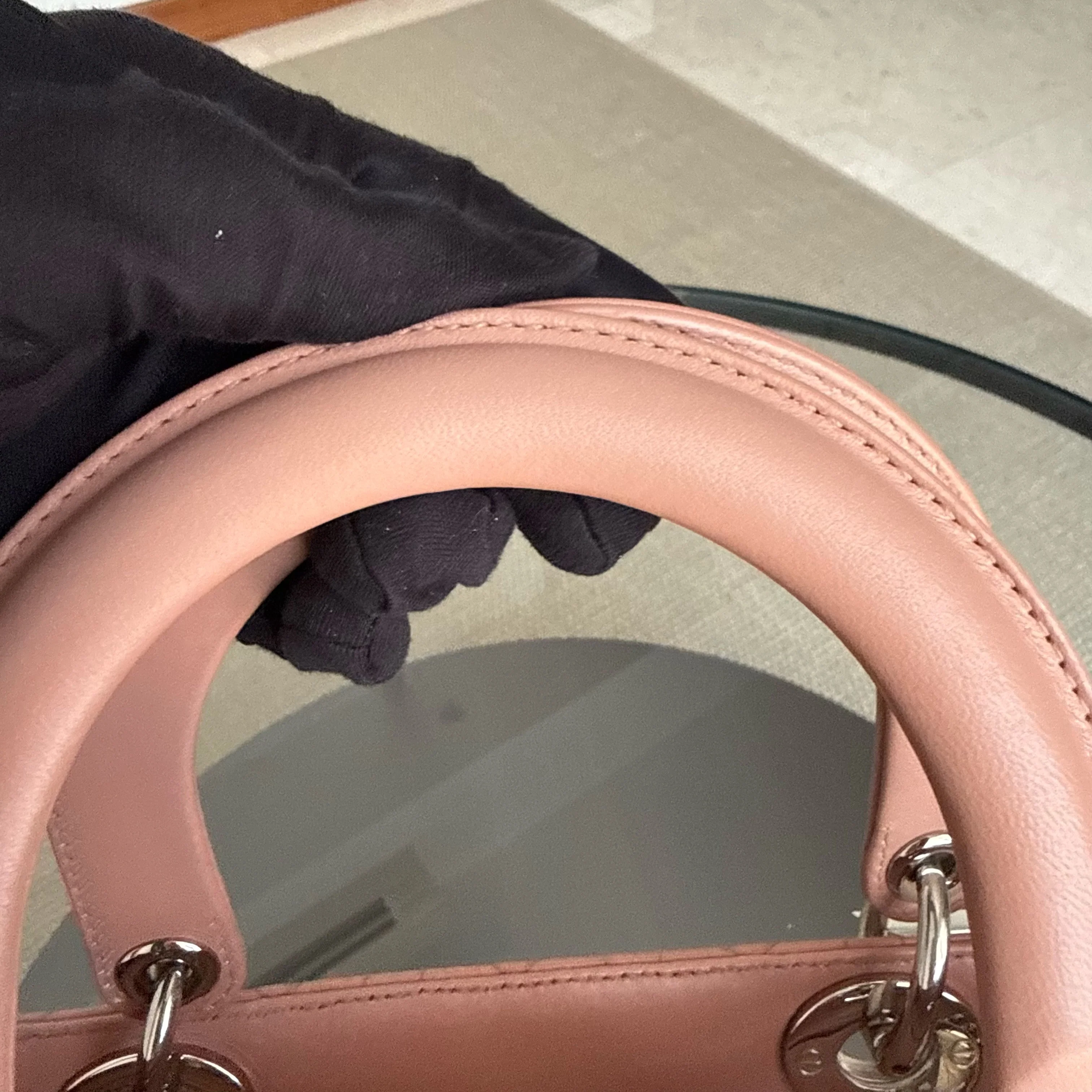 Dior Lady Medium - Cannage Lambskin Blush Gold Hardware Strap