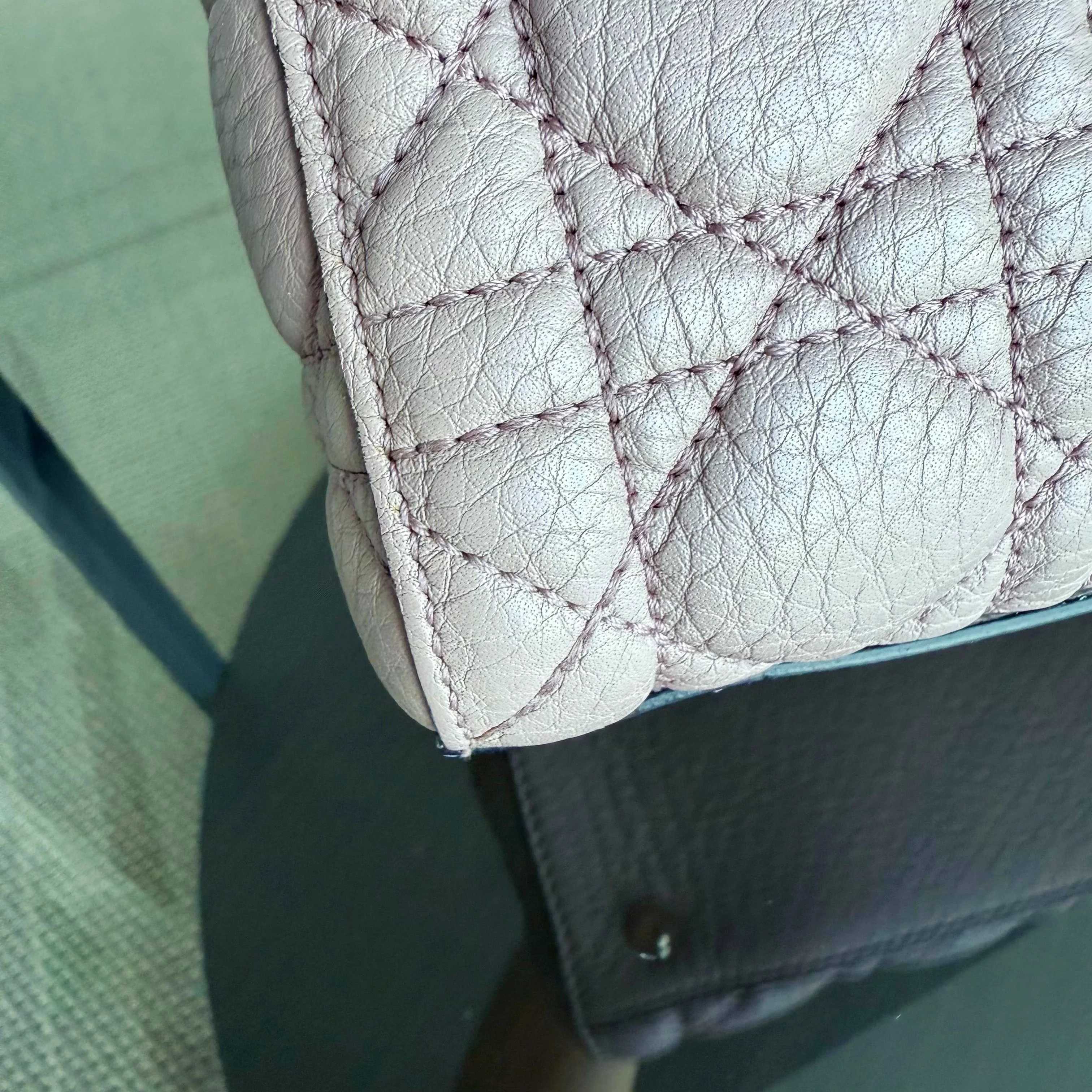 Dior Lady Medium Flap - Cannage Grained Calfskin Blush Nude Pink Gold Hardware