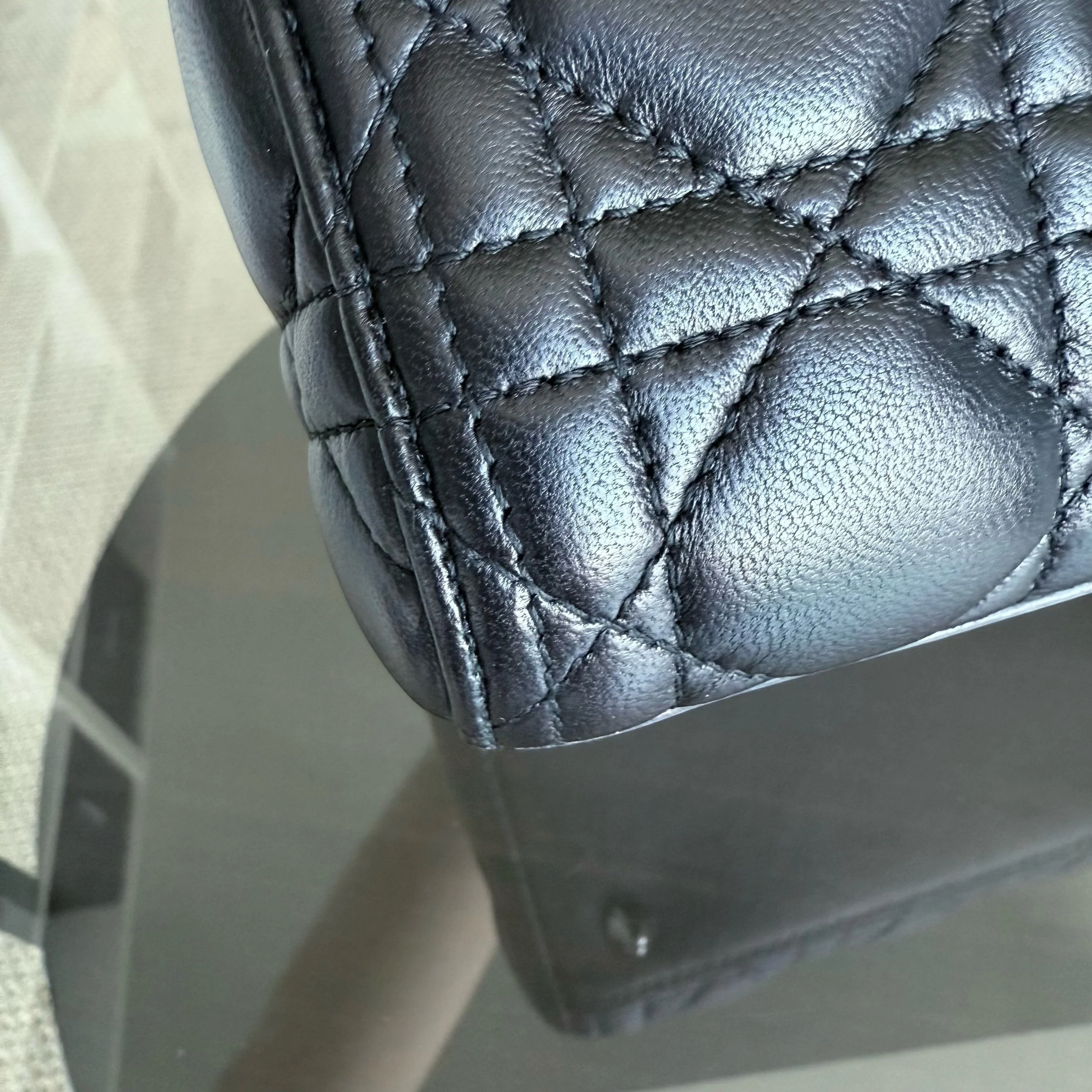 Dior Lady Medium - Cannage Lambskin Black Silver Hardware