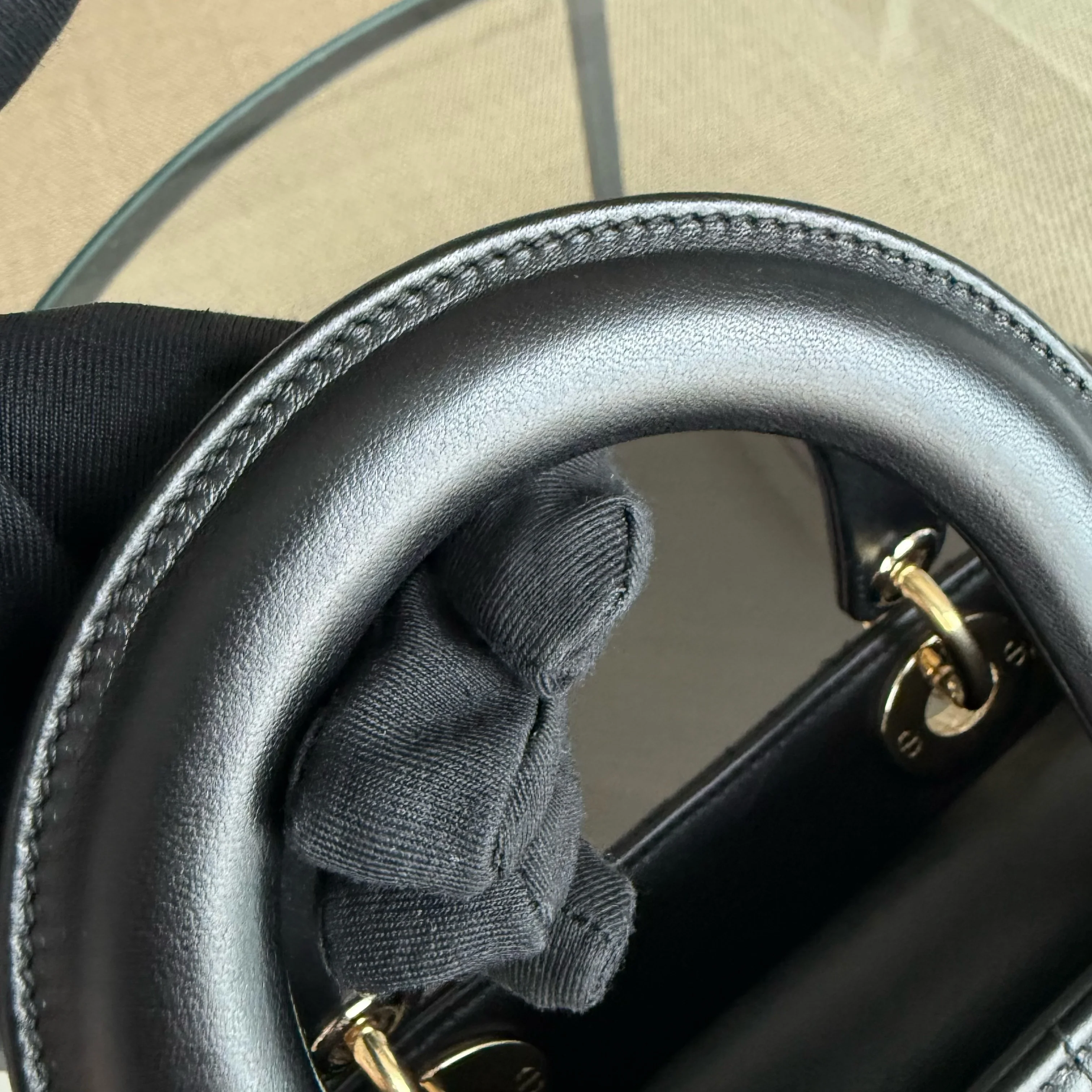 Dior Lady Small - Cannage Lambskin Black Gold Hardware