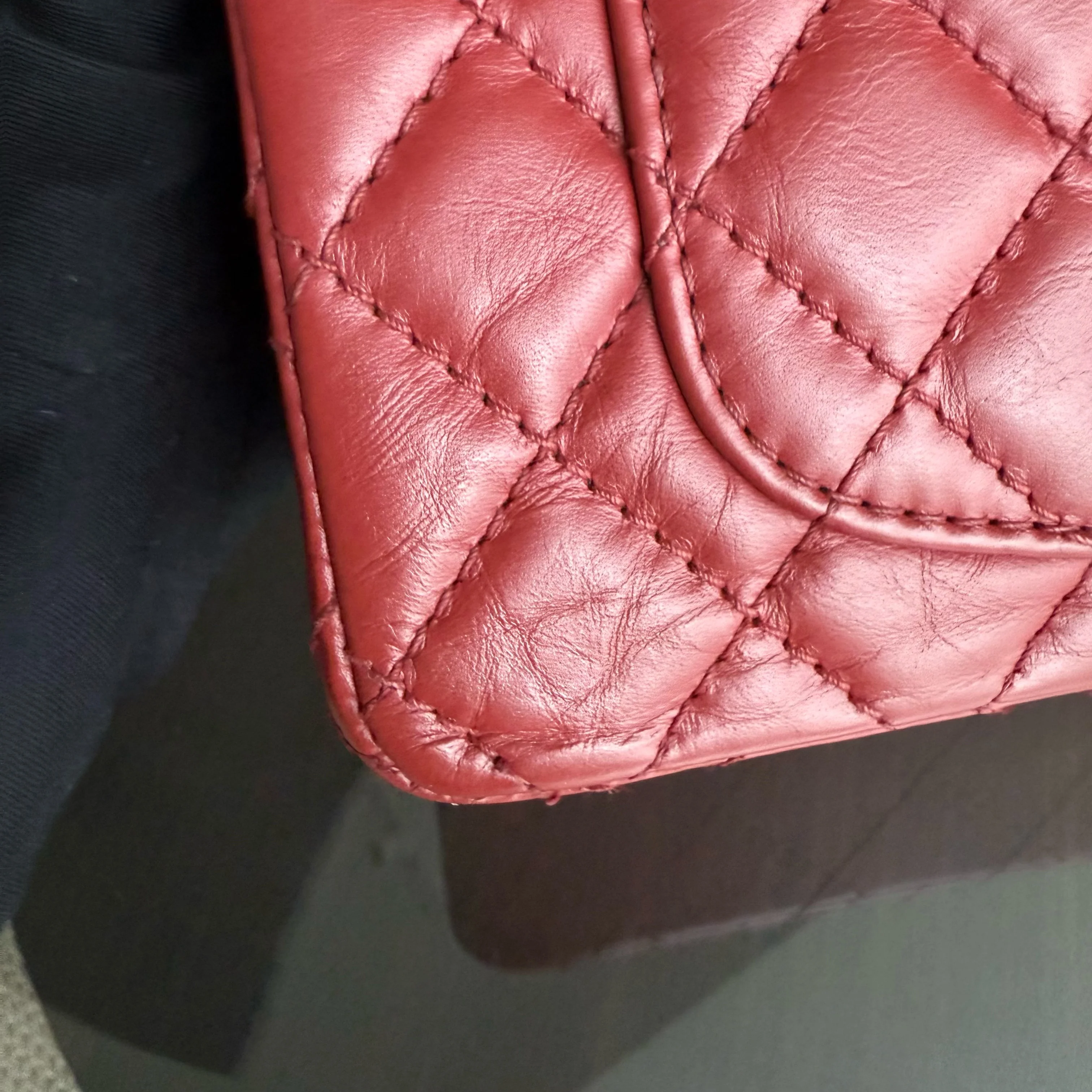 Chanel 2.55 Reissue Mini - 20CM Quilted Aged Calfskin Red Ruthenium Silver Hardware Series 16