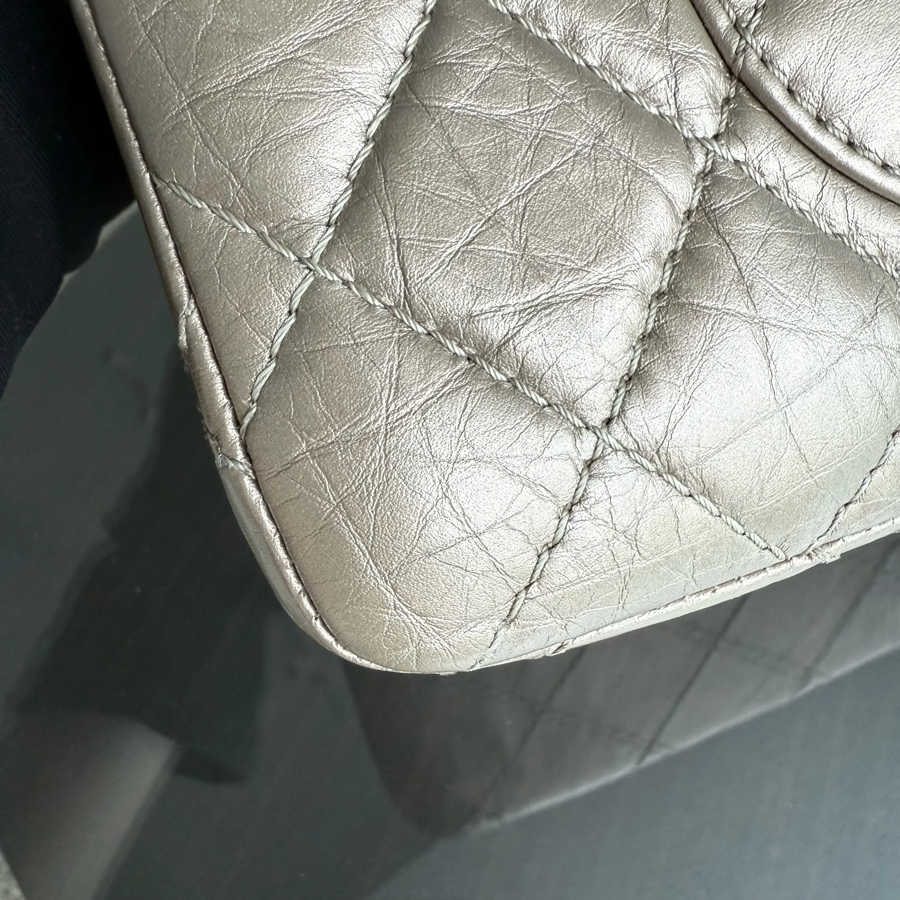 Chanel 2.55 Reissue 226 - Aged Calfskin Quilted Bronze Ruthenium Silver Hardware Series 17