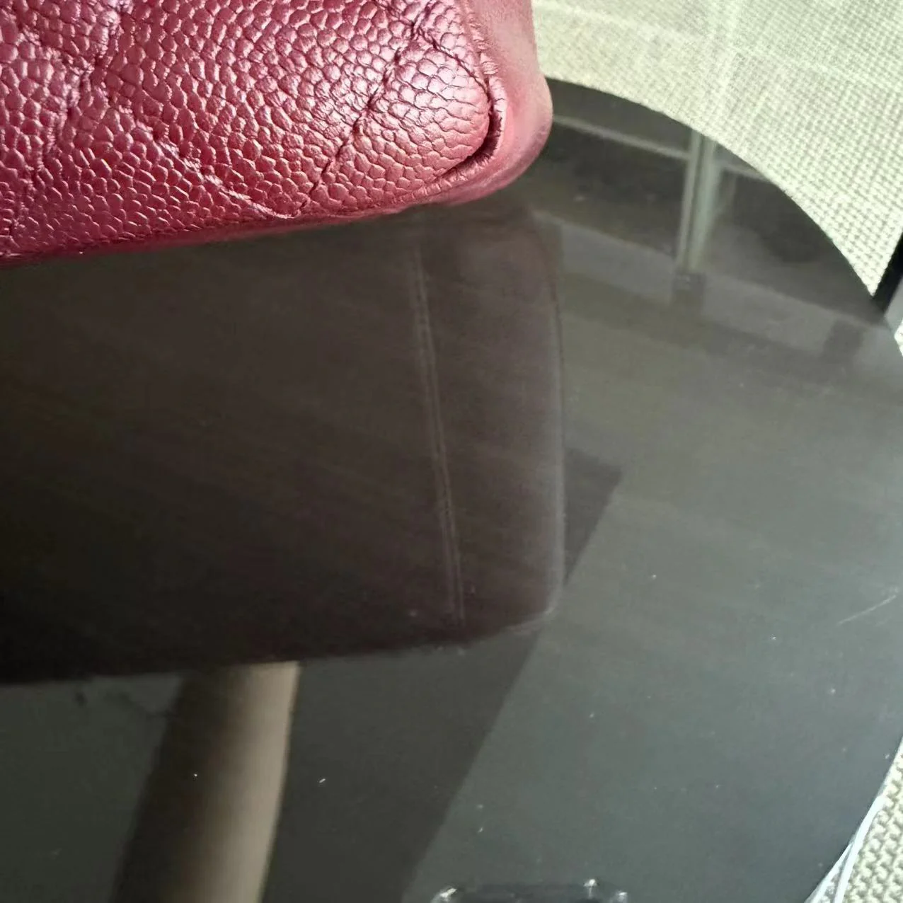 GST Grand Shopping Tote Caviar Quilted Burgundy Dark Red Silver Hardware Series 19