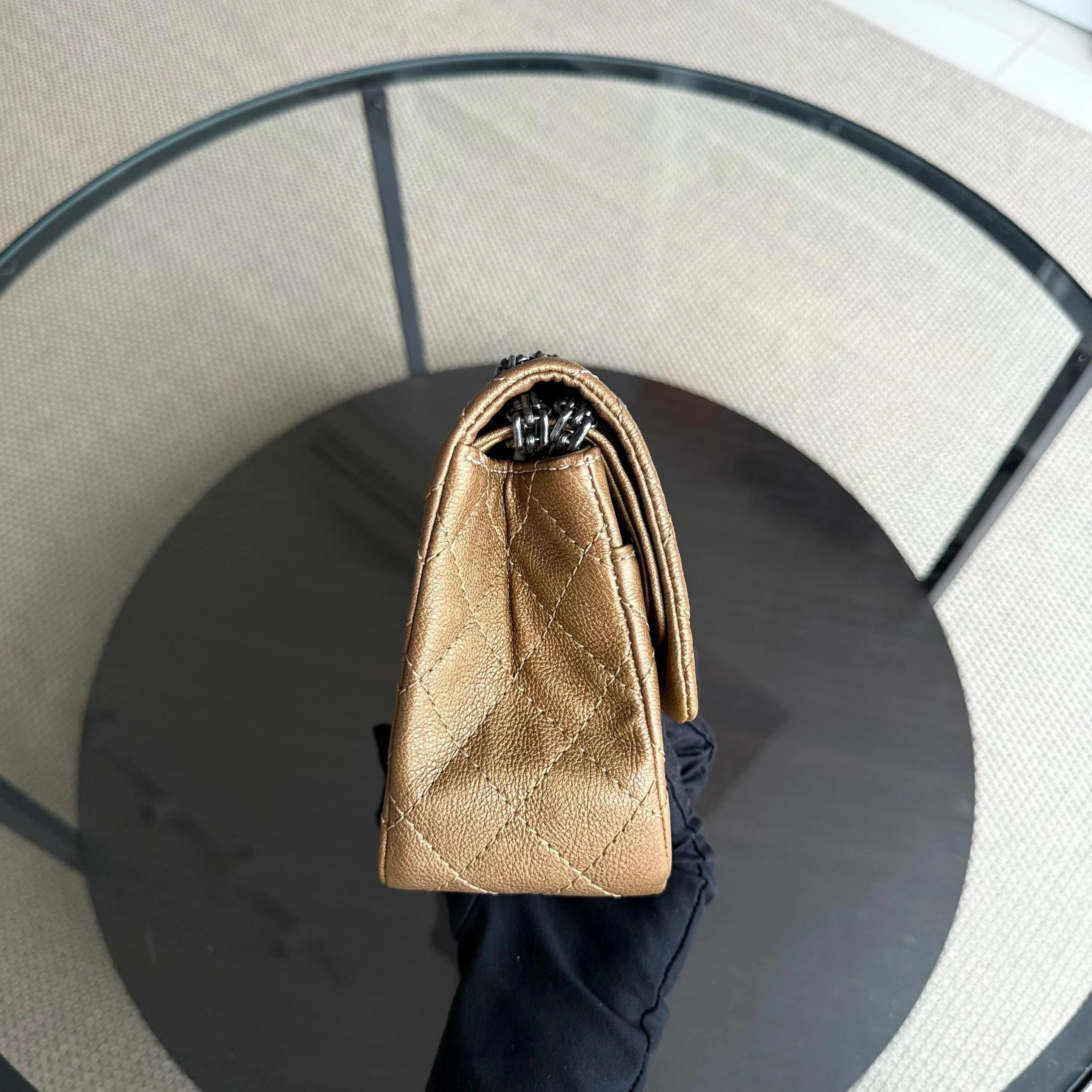 Chanel 2.55 Reissue 225 - Caviar 24CM Quilted Grained Calfskin Brown Ruthenium Silver Hardware Series 17