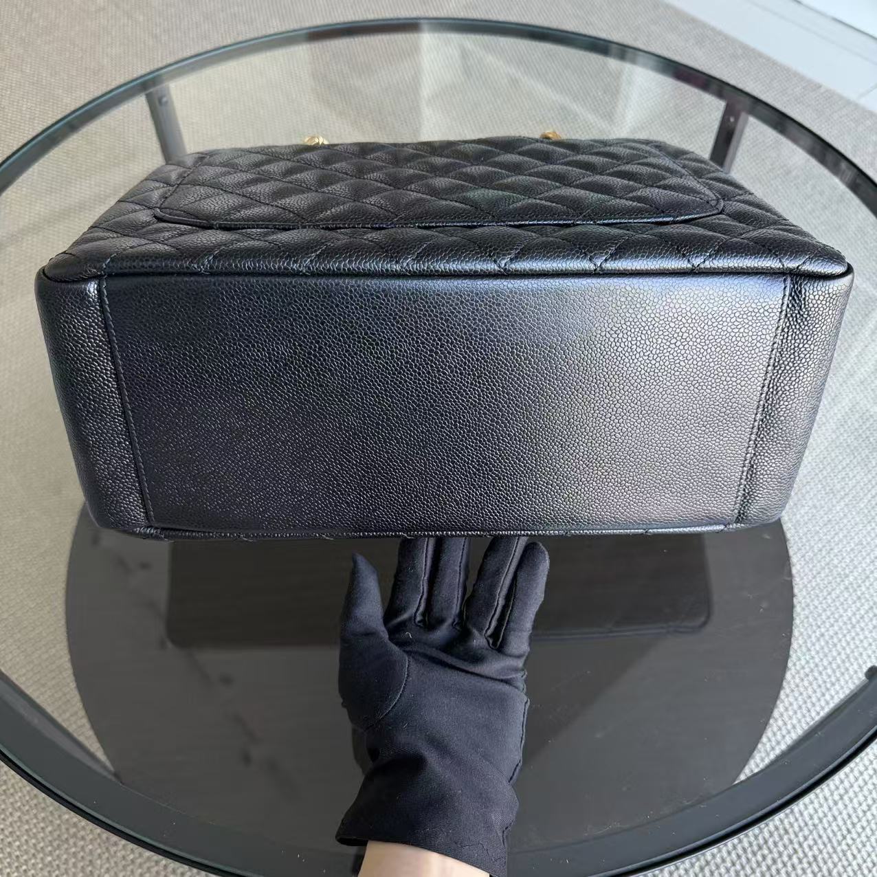 Chanel GST Grand Shopping Tote - Caviar Quilted Black Gold Hardware