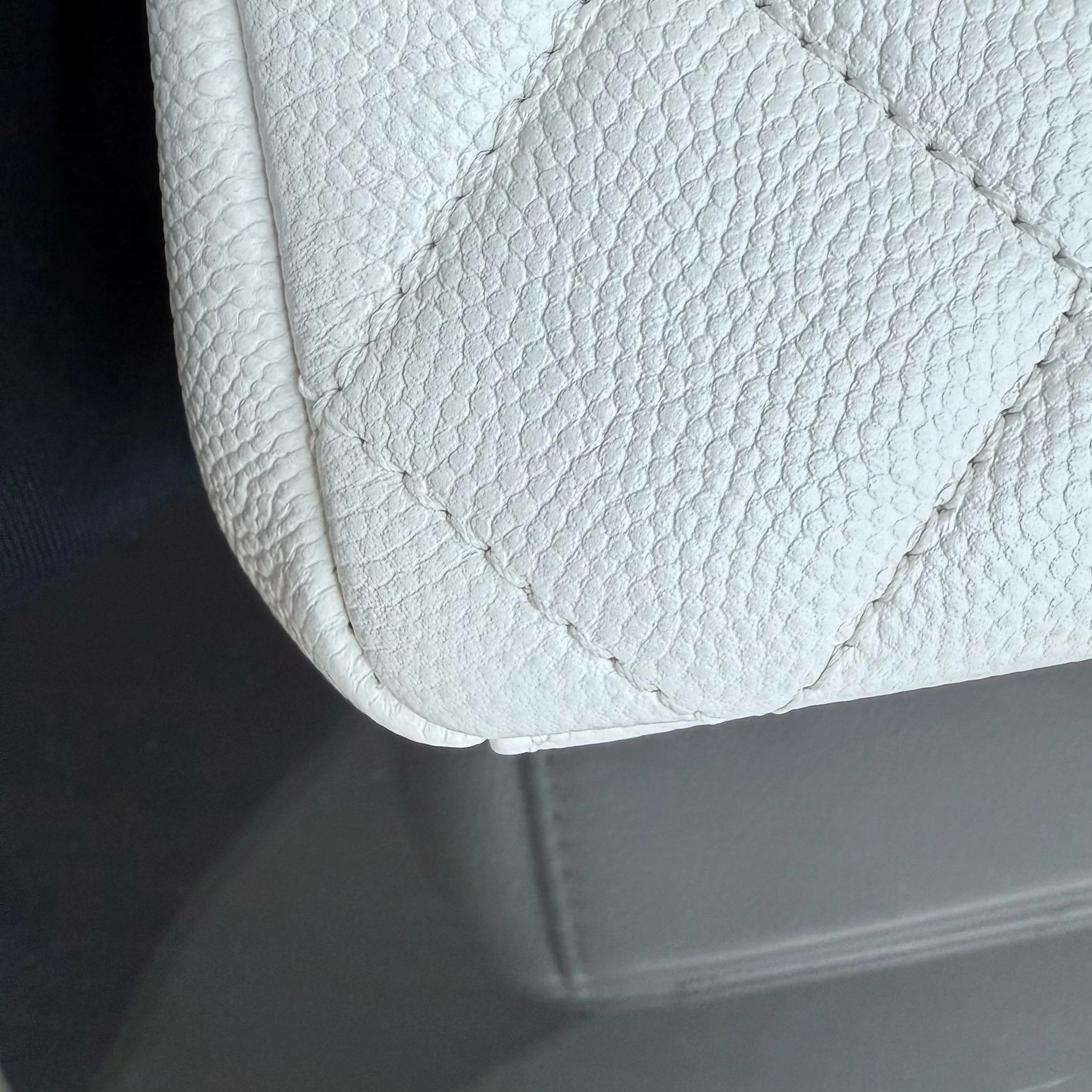 Chanel Seasonal Flap Small - Caviar My Everything Bag Quilted Grained Calfskin White Calfskin Black Hardware Series 30