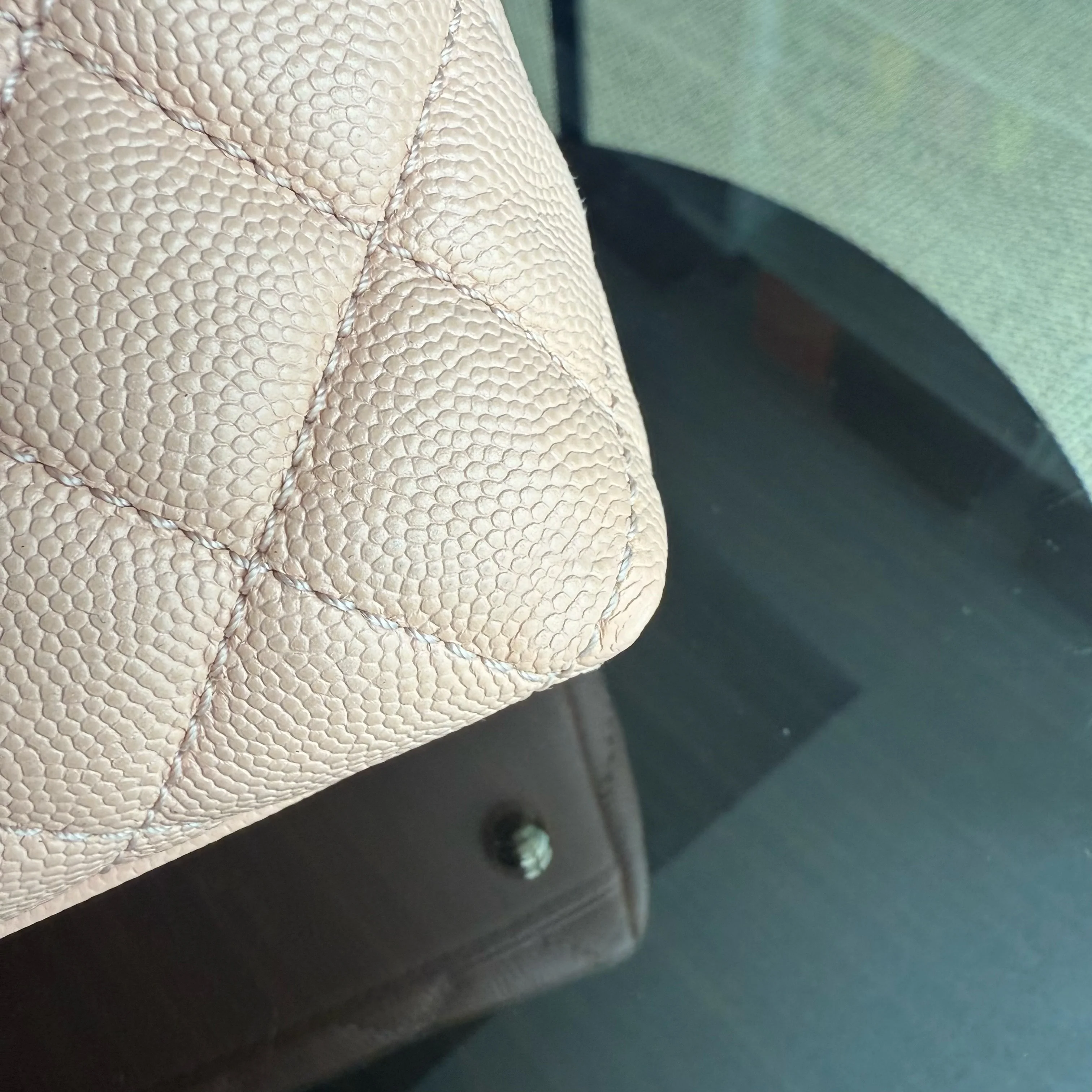 Chanel Coco Handle Medium - Caviar Quilted Grained Calfskin Beige Gold Hardware Series 31