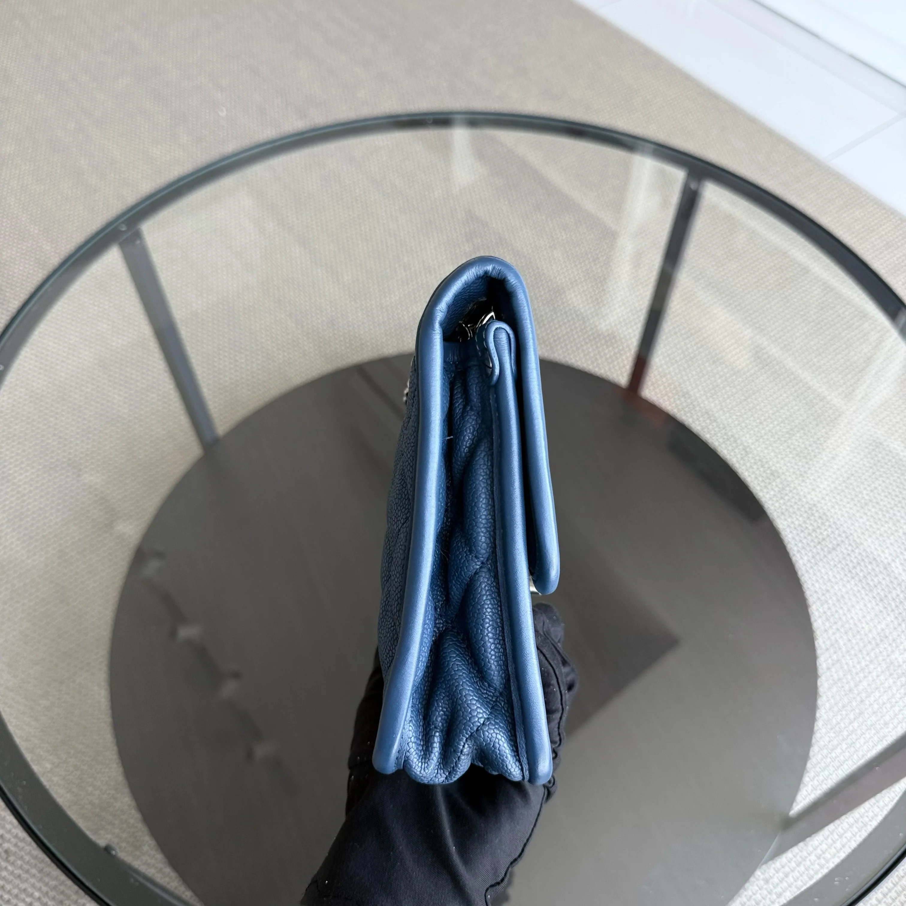 Chanel French Riviera - Caviar Quilted Grained Calfskin Blue Silver Hardware Series 15