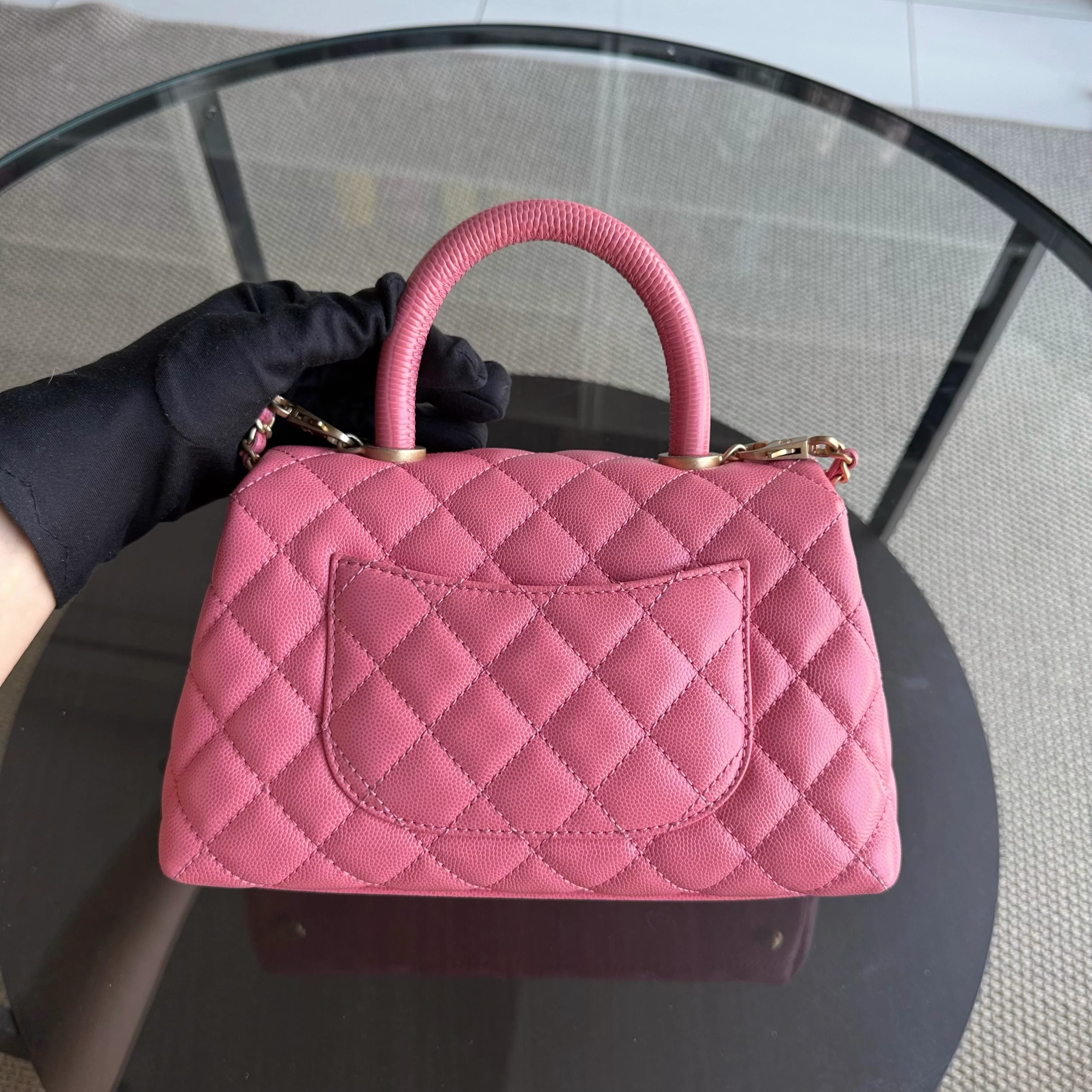 Chanel Coco Handle Small - Caviar Quilted Pink Gold Hardware Series 27