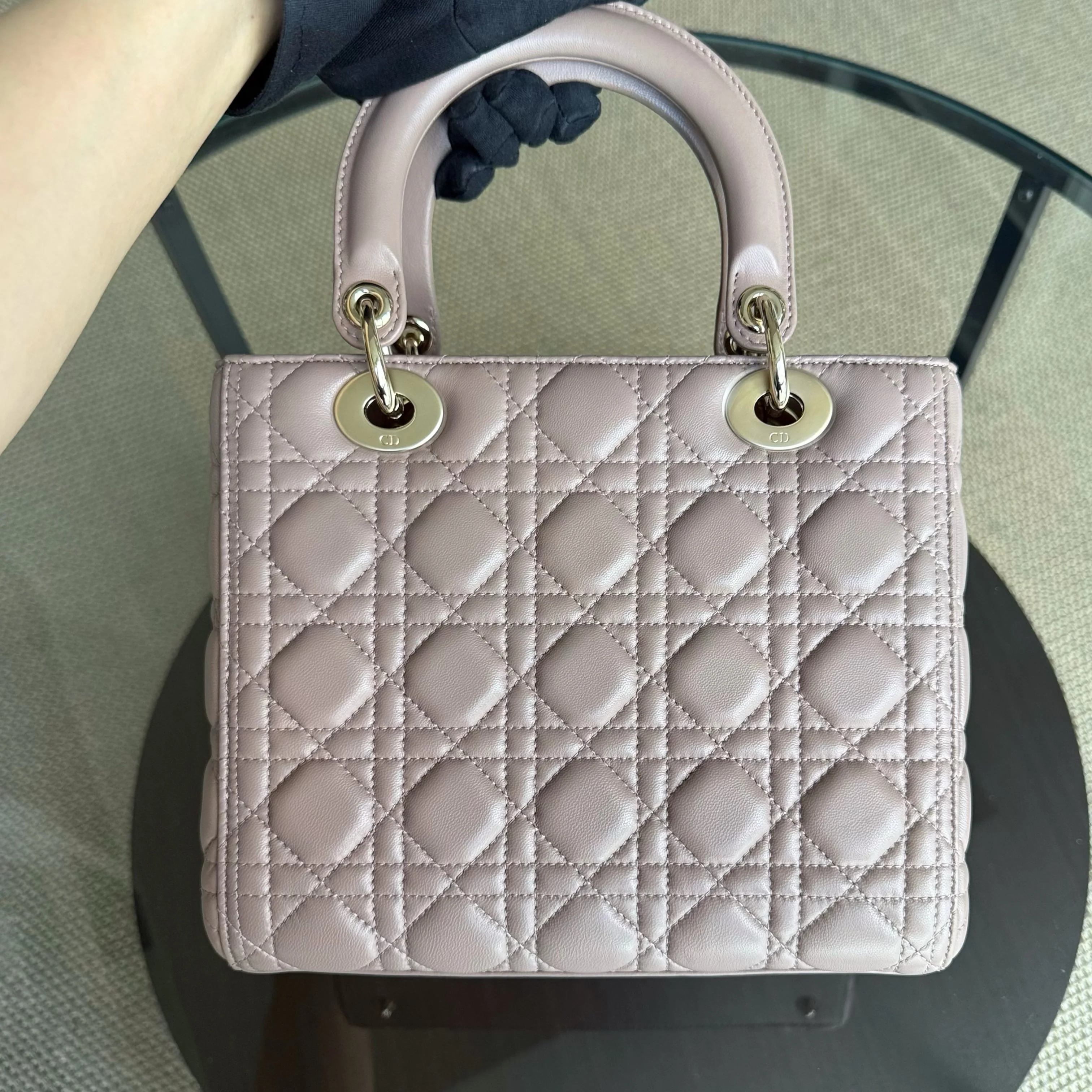 Dior Lady Medium - Canange Lambskin Blush Gold Hardware