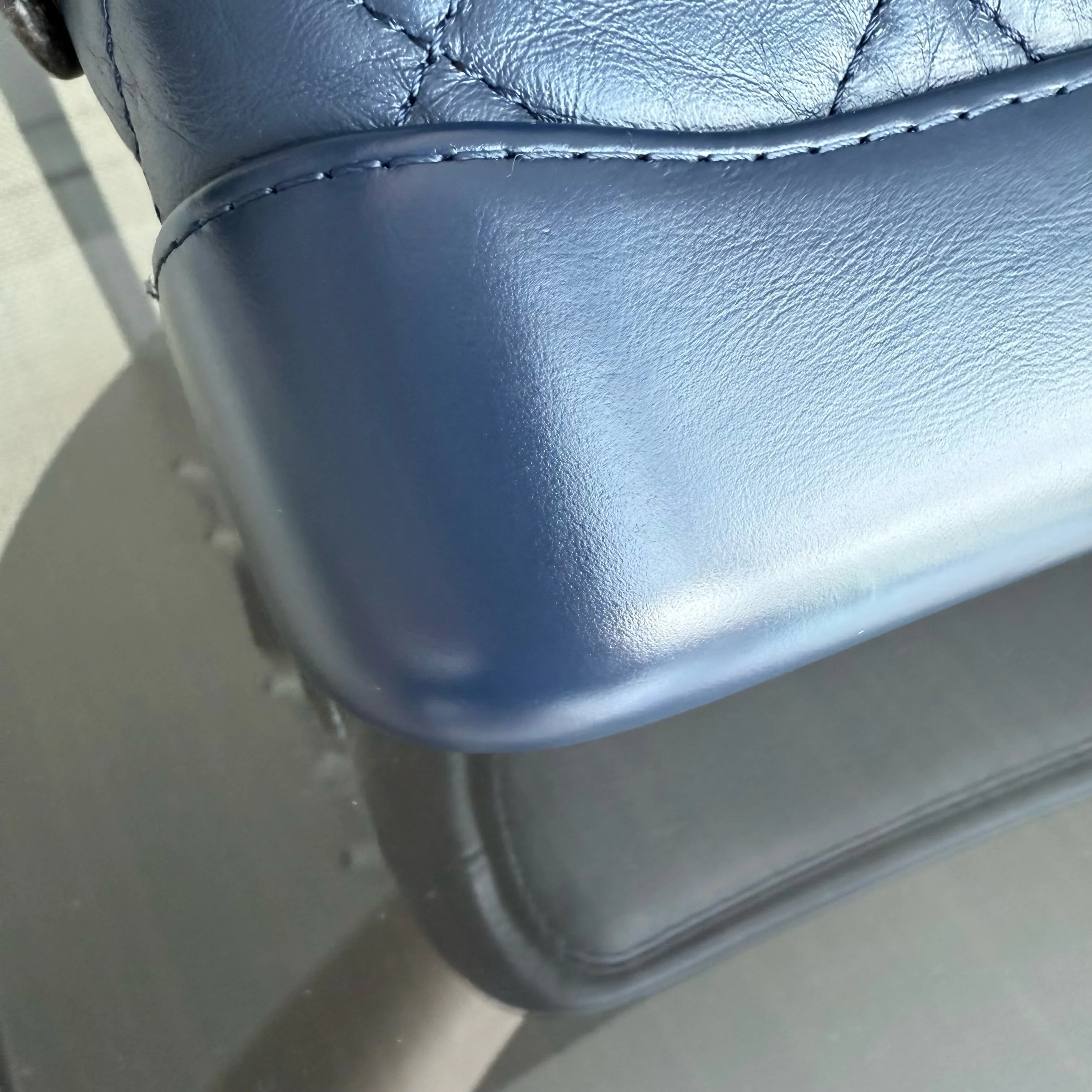 Chanel Gabrielle Small - Quilted Aged Calfskin Dark Blue Two-tone Gold Hardware Series 29