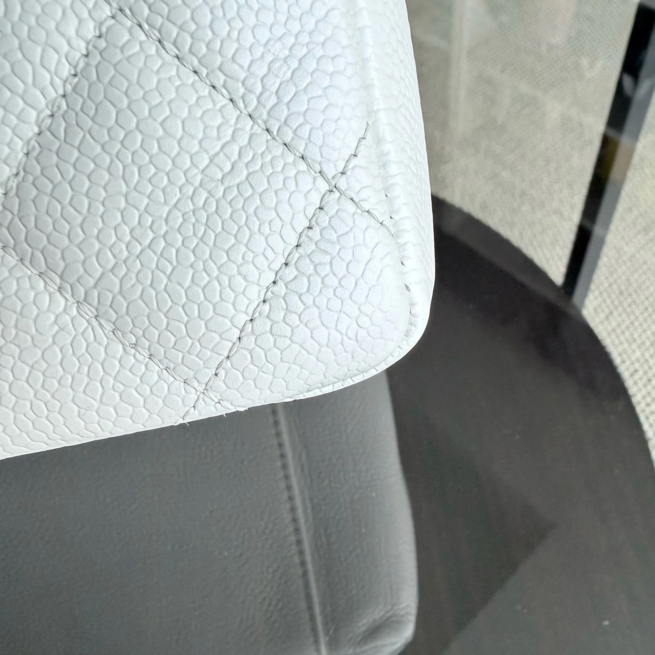 Chanel GST Grand Shopping Tote - Caviar Quilted White Silver Hardware