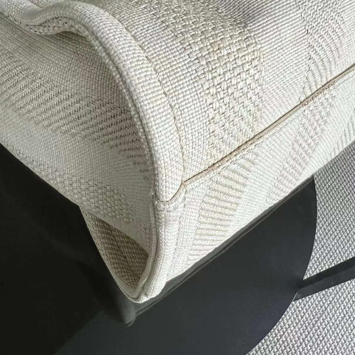 Chanel Deauville Small - Tote Yellow Canvas Silver Hardware 29