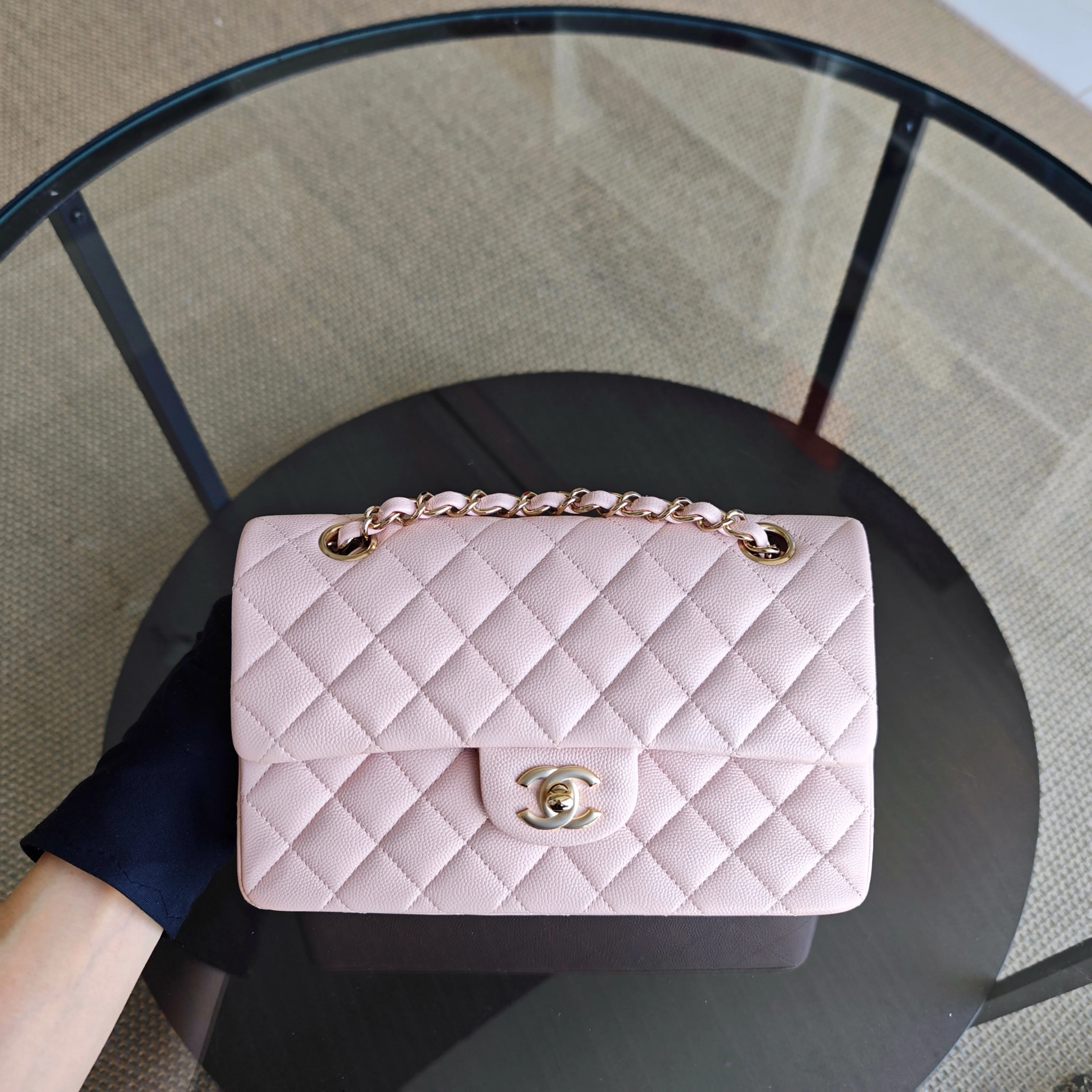 Chanel Classic Flap Small - Caviar 23CM Quilted Light Sakura Pink Gold Hardware 30