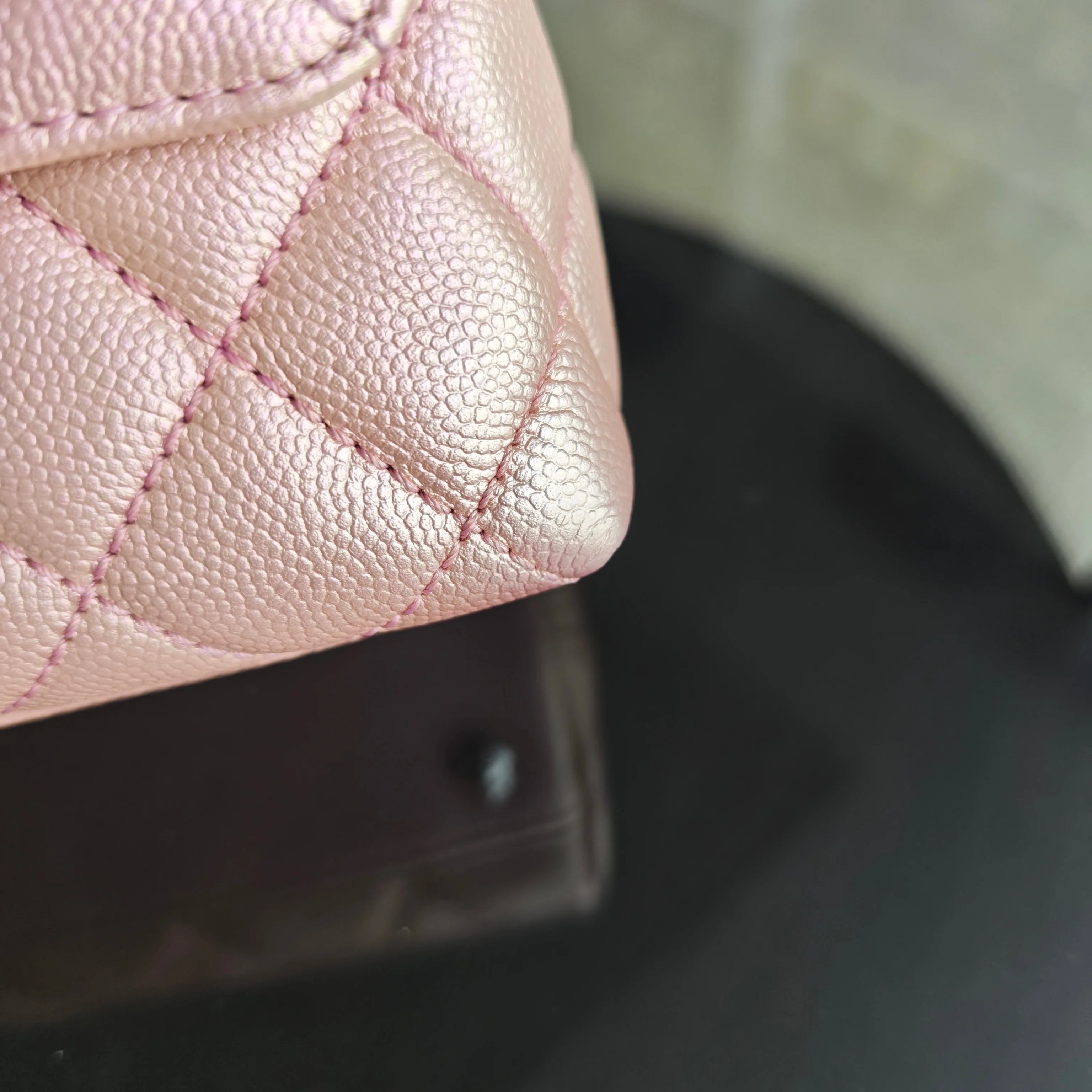 Chanel Coco Handle Small - Caviar Quilted Irridescent Pink Gold Hardware Microchip