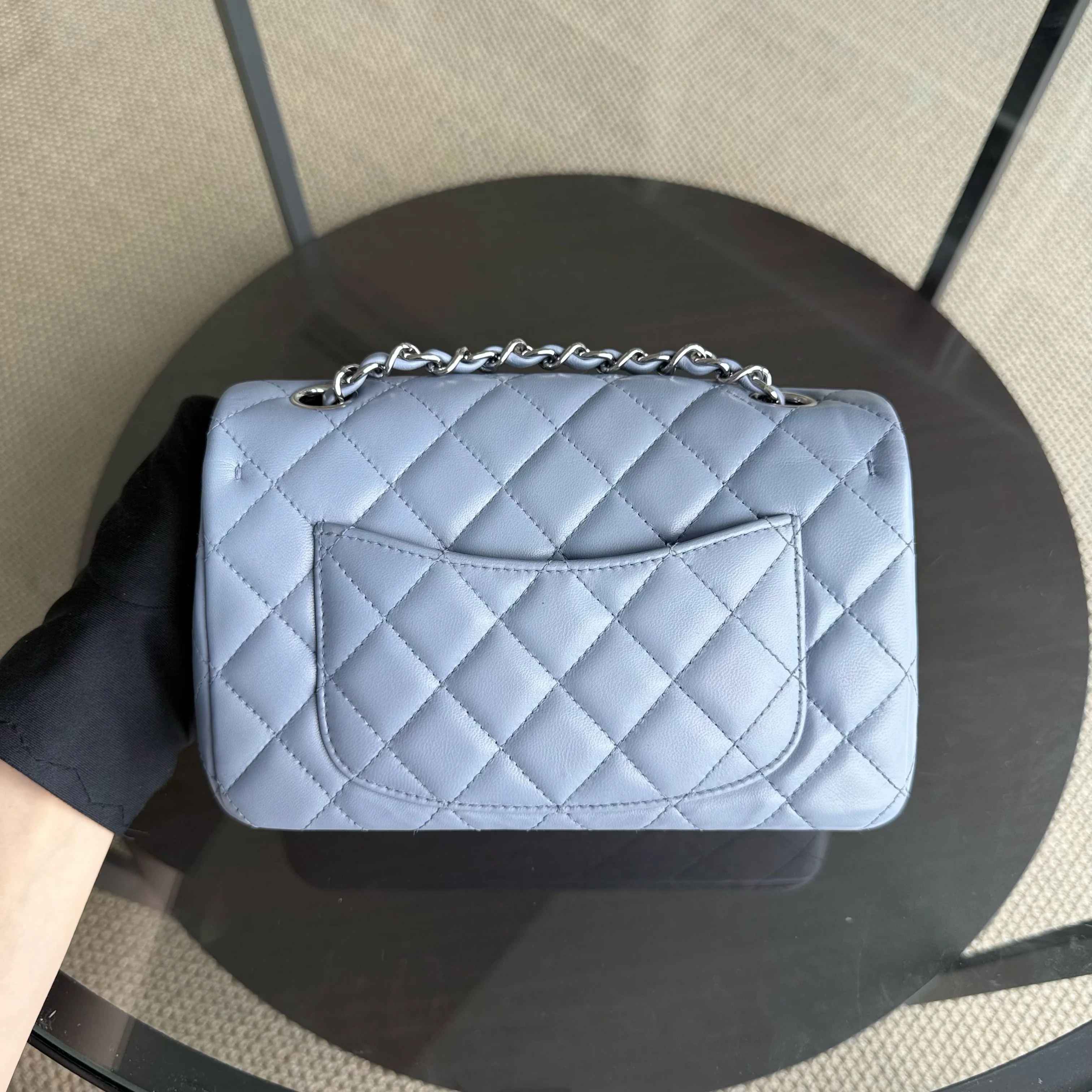 Chanel Classic Flap Mini - 20CM Quilted Lambskin Blue Silver Hardware Series 16