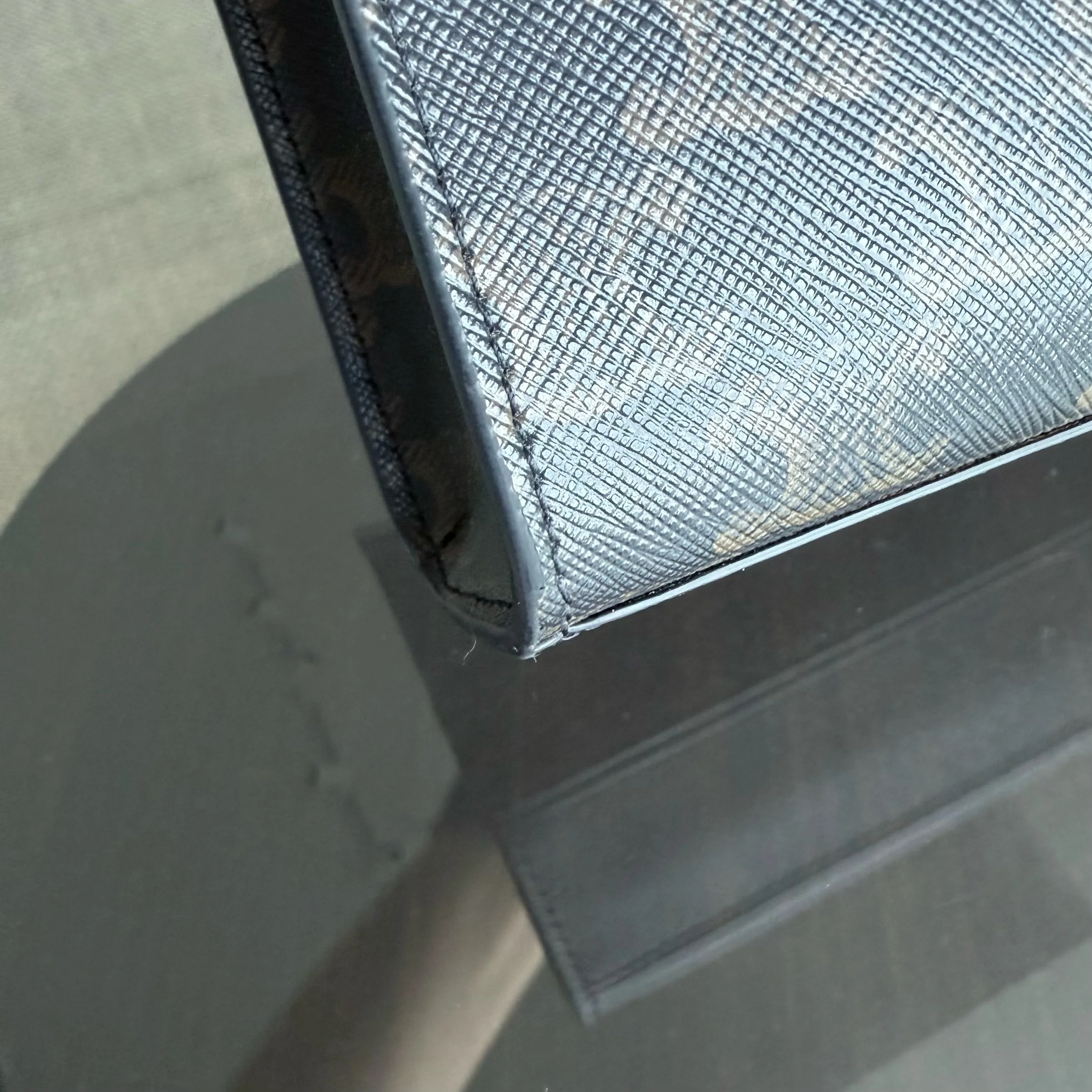 Celine Vertical Top Handle Bag Brown Coated Canvas Gold hardware