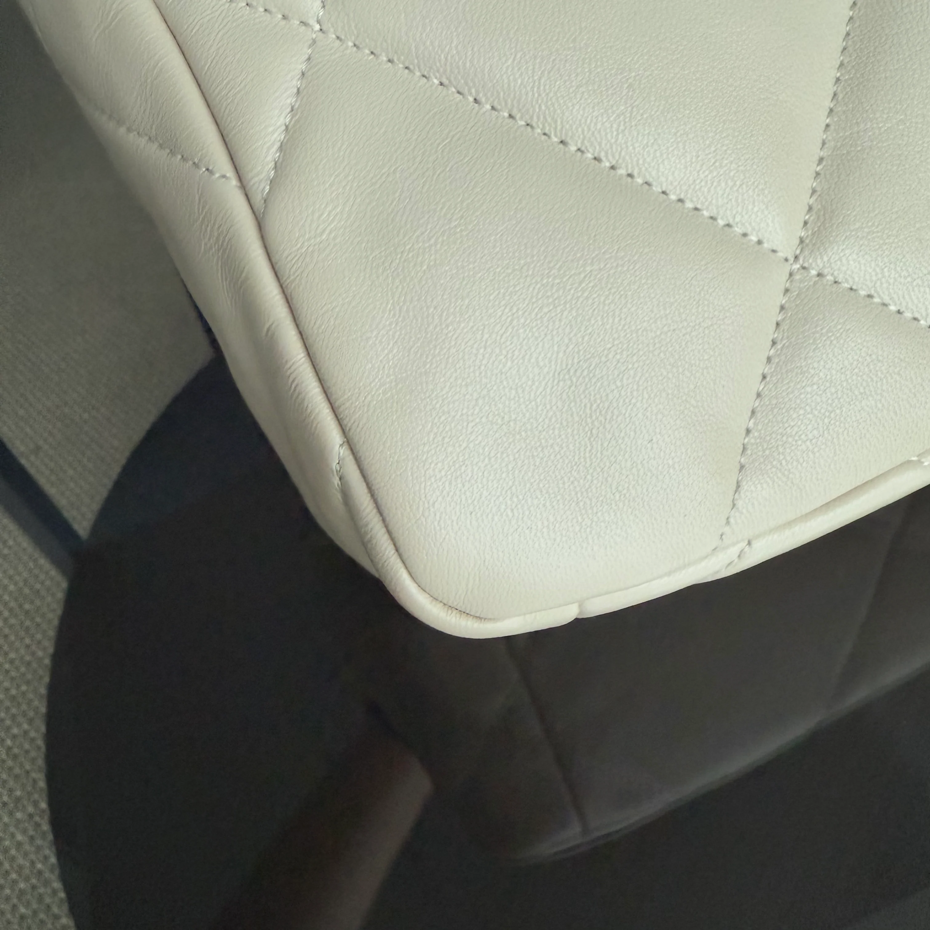 Chanel 19 Bag  Small- C19 Quilted Goatskin Light Beige Cream Two-tone Hardware Series 30