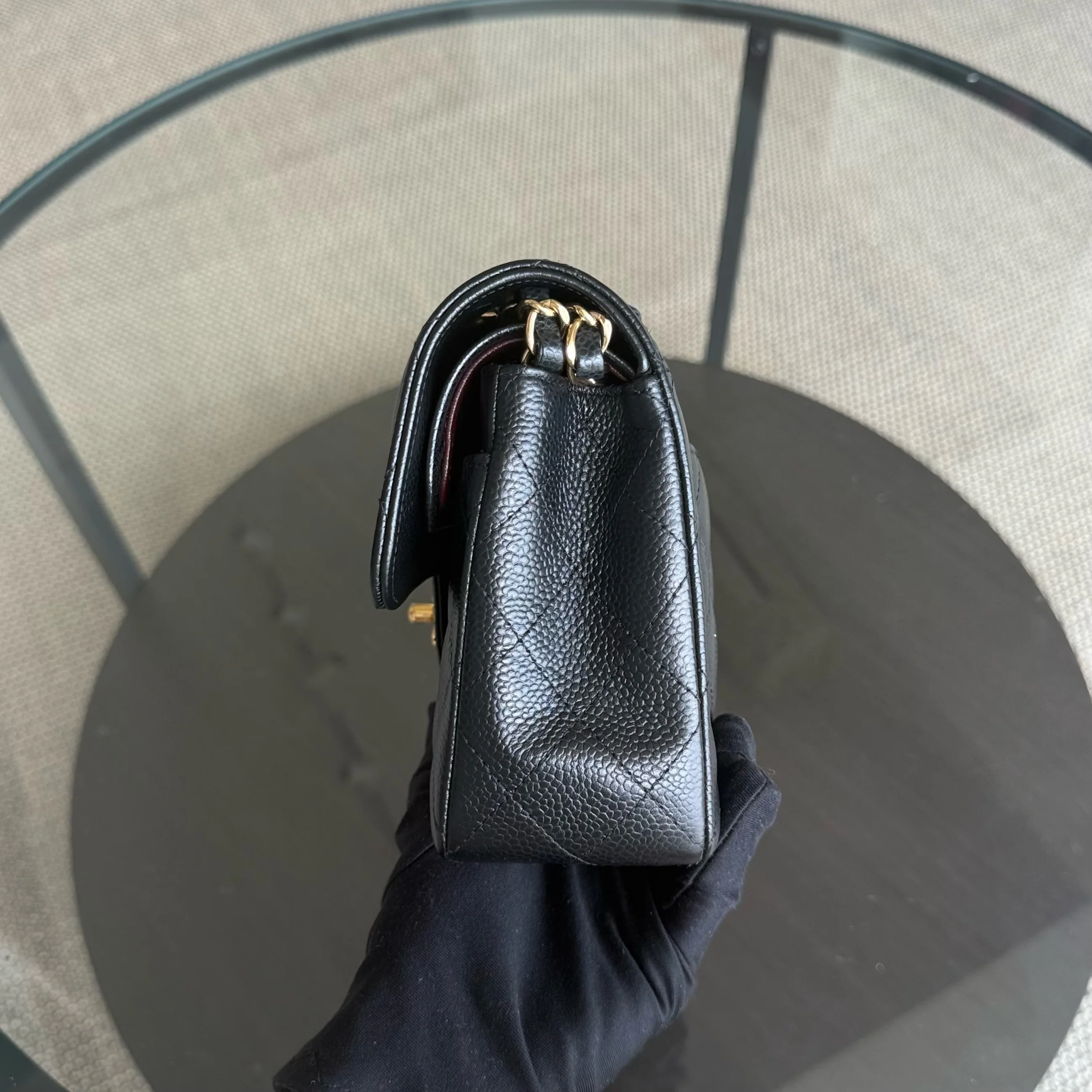 Chanel Classic Flap Small - Caviar 23CM Quilted Black Gold Hardware Series 25