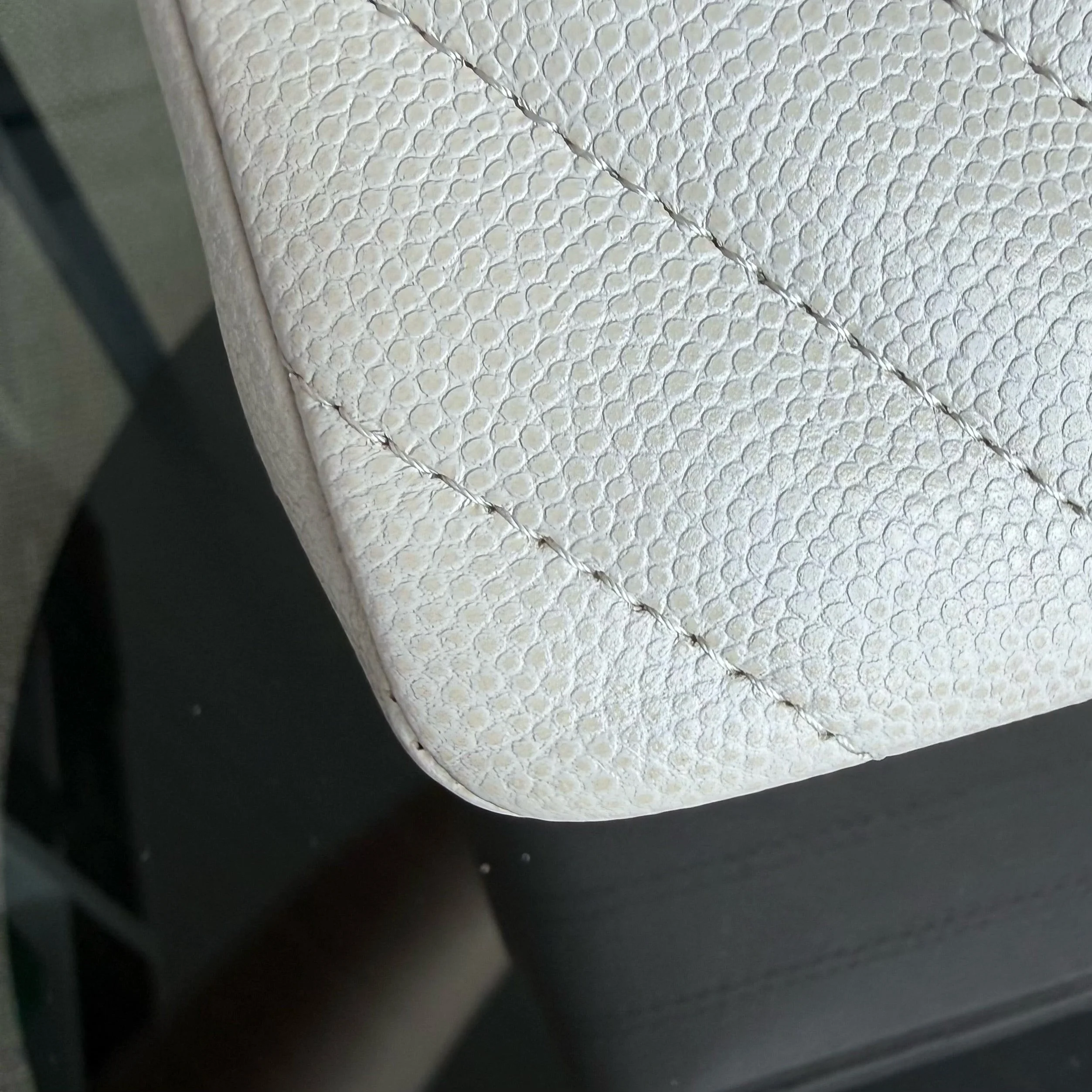 Chanel Classic Flap Small - Caviar 23CM Chevron Cream White Gold Hardware Series 26