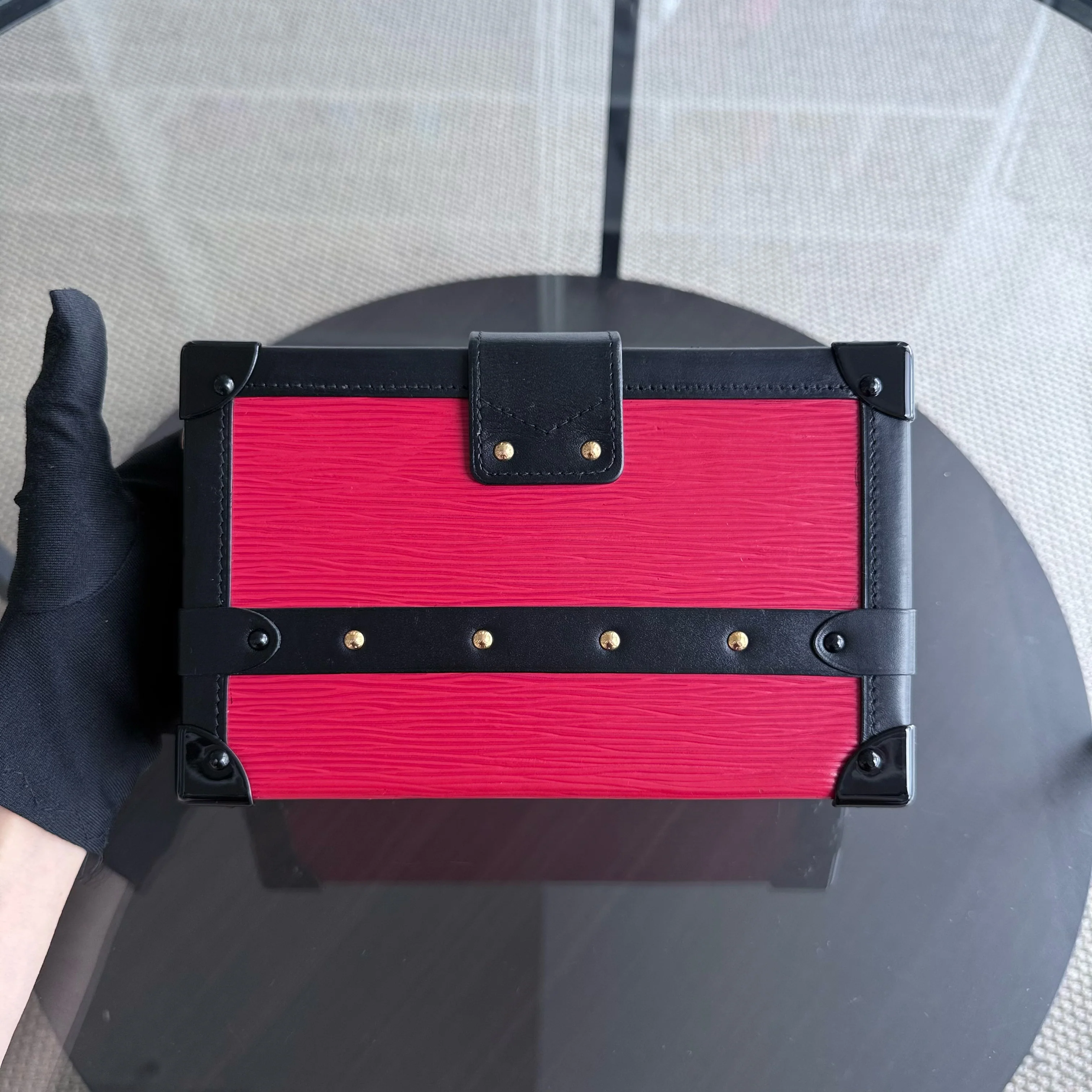 Louis Vuitton Petite Malle - New Edition EPI Leather Red Box Shoulder Bag Gold Hardware Microchip