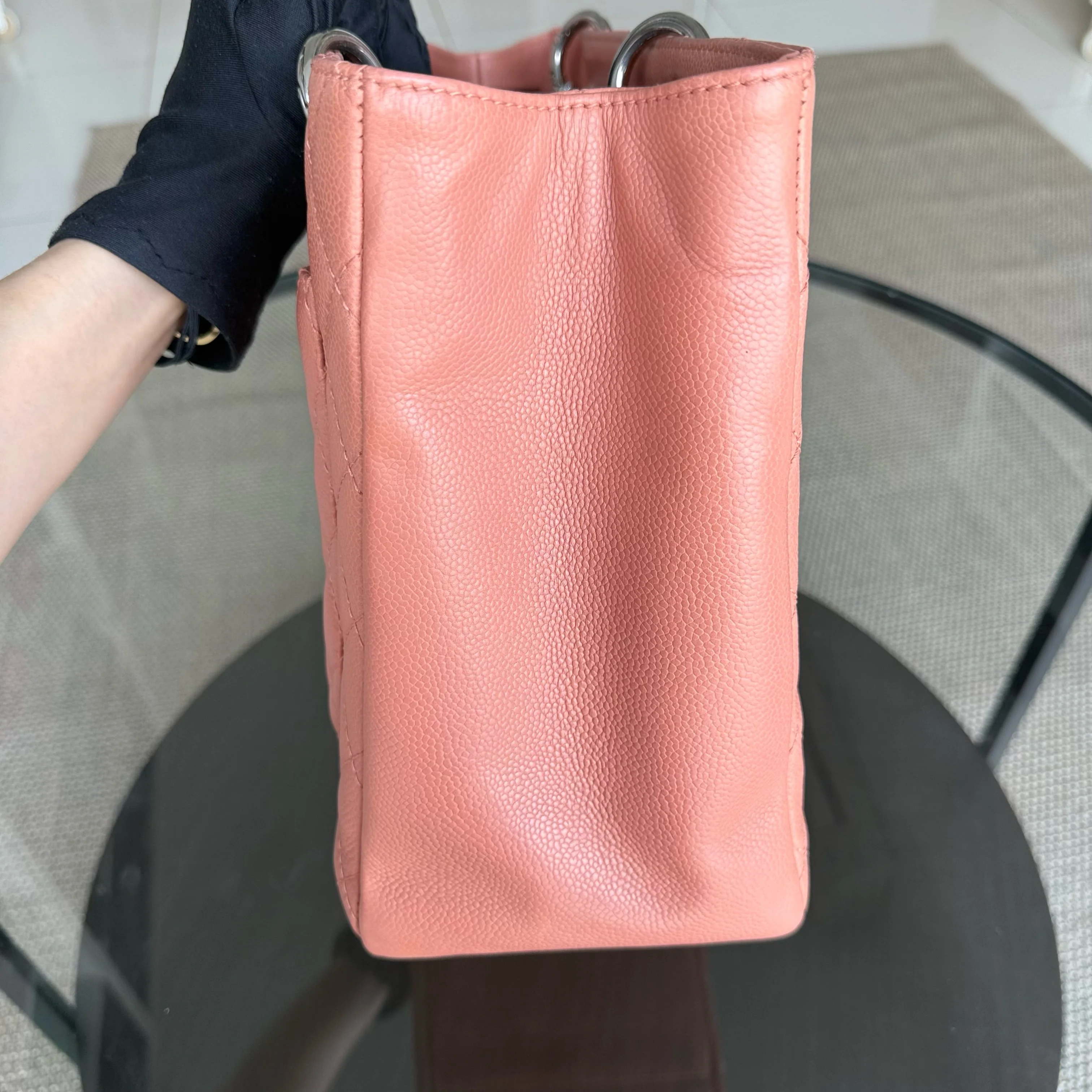 Chanel GST Grand Shopping Tote - Caviar Quilted Grained Calfskin Cinnamon Silver Hardware Series 11